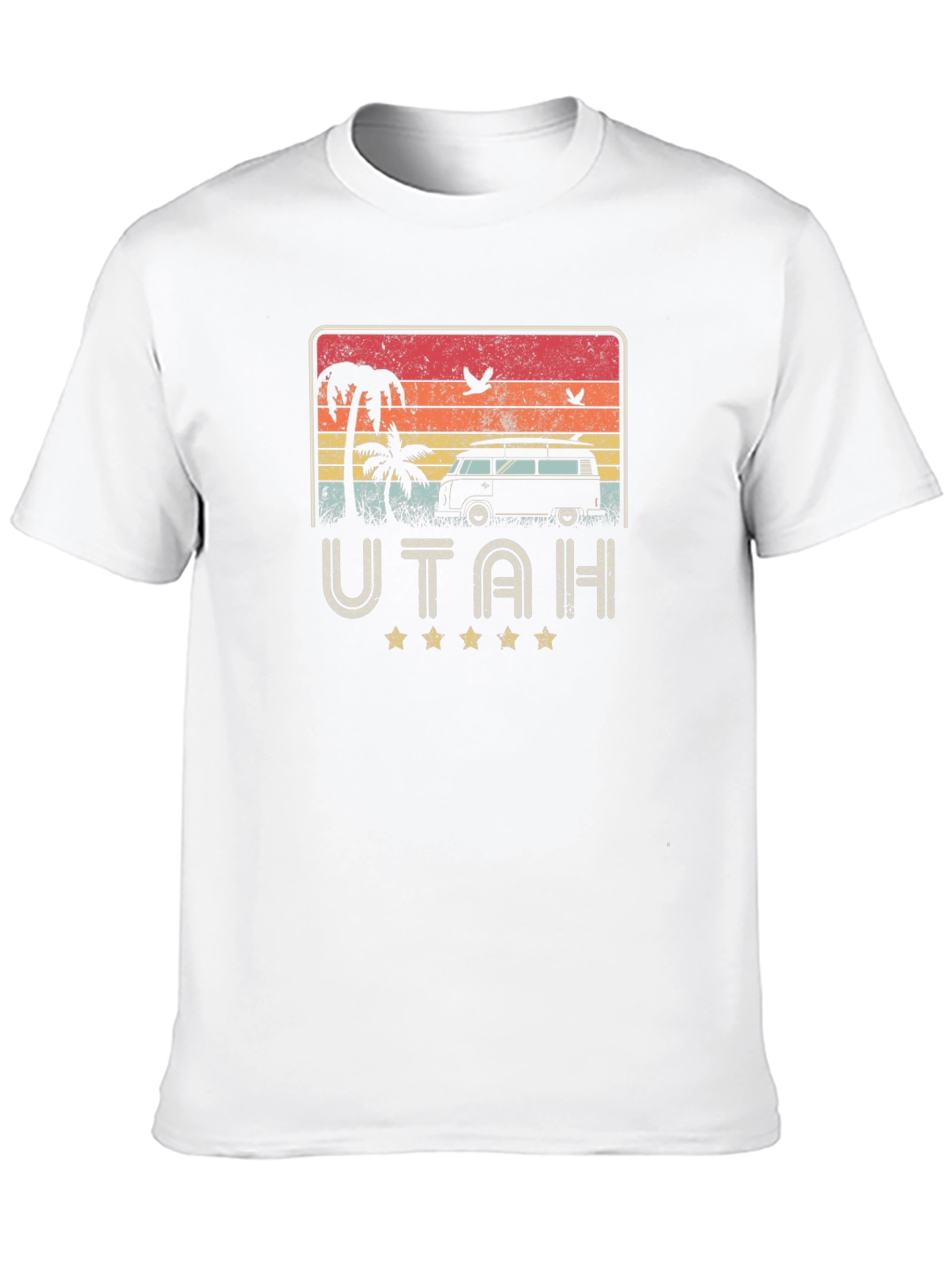 Retro Utah Beach Van Graphic T-Shirt