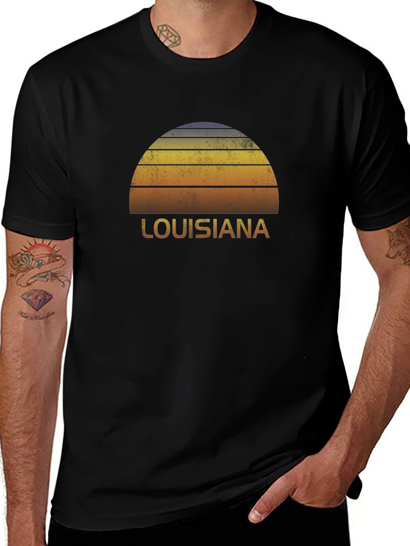 Louisiana Sunset Graphic Tee - Retro Style