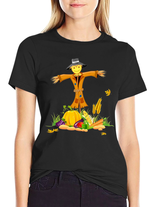 Fall Harvest Scarecrow Graphic Tee