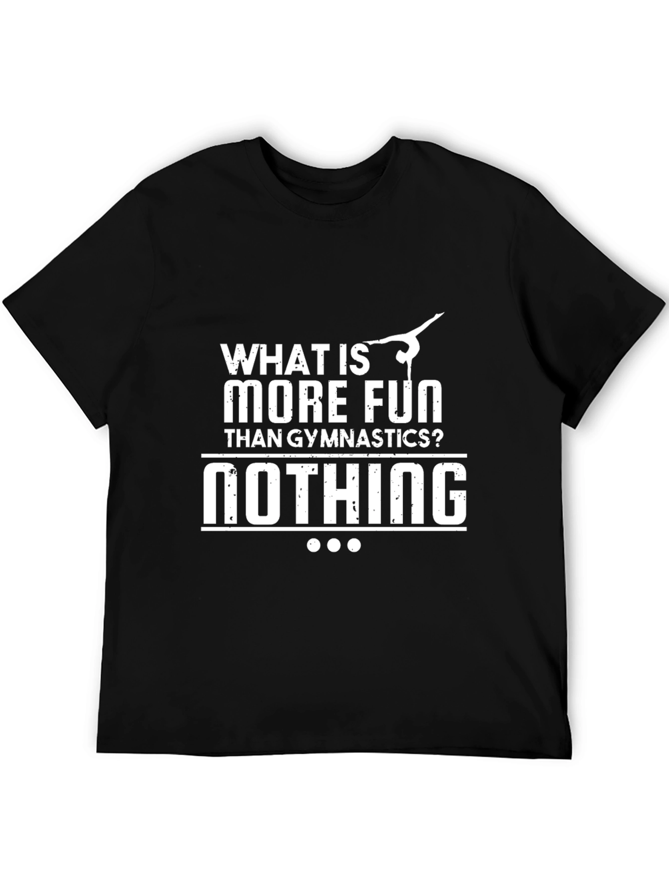 Gymnastics Fun Graphic Tee - Black Cotton Blend