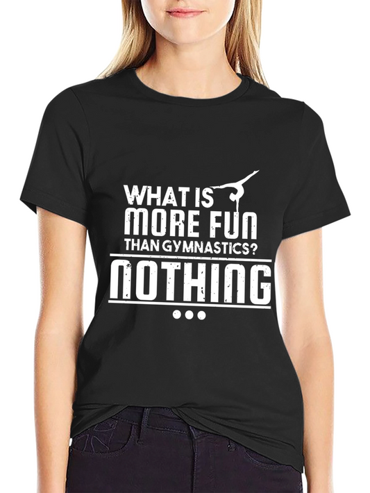 Gymnastics Fun Graphic Tee - Black Cotton Blend