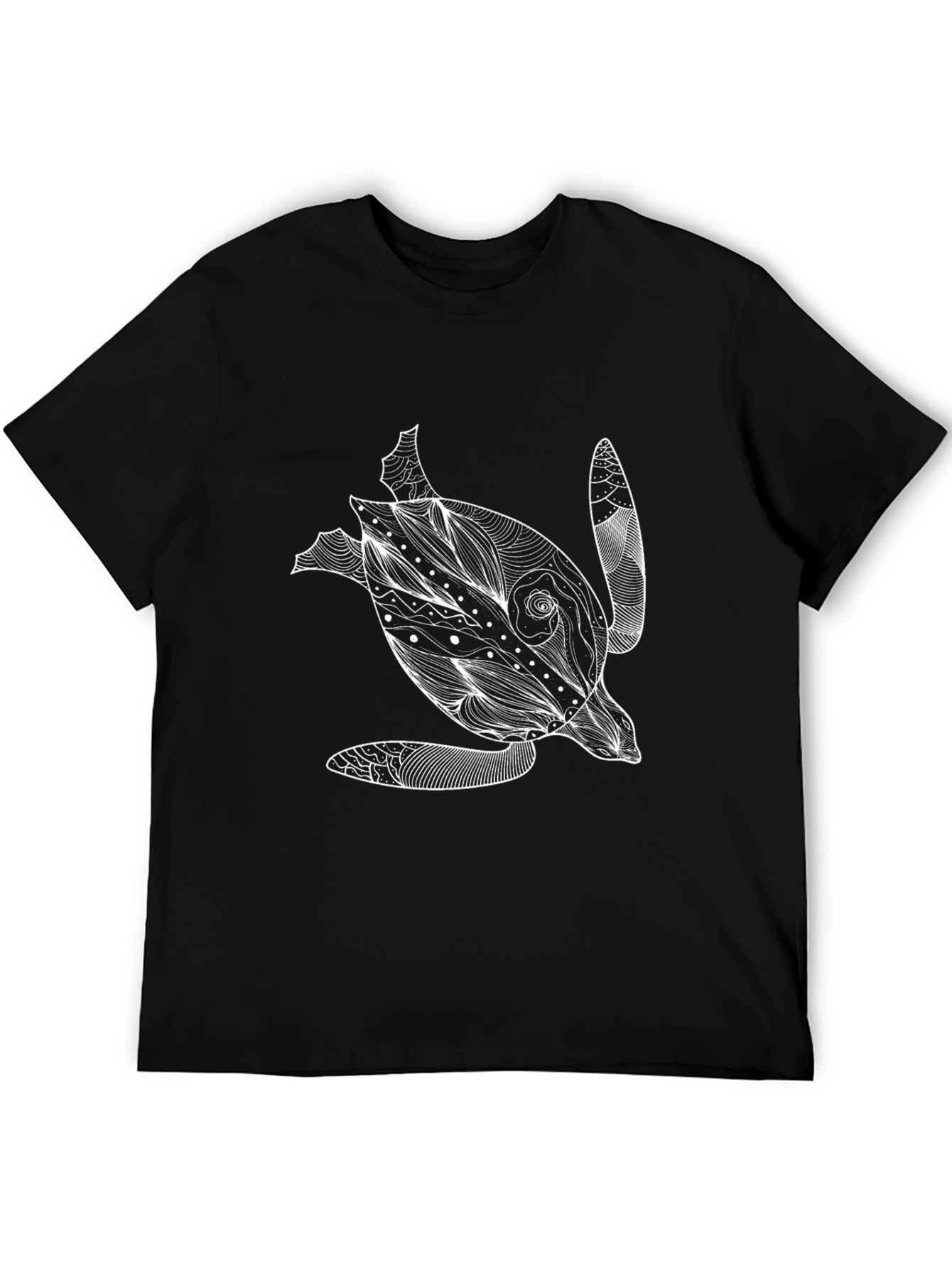 Turtle Graphic Tee - Black Cotton T-Shirt