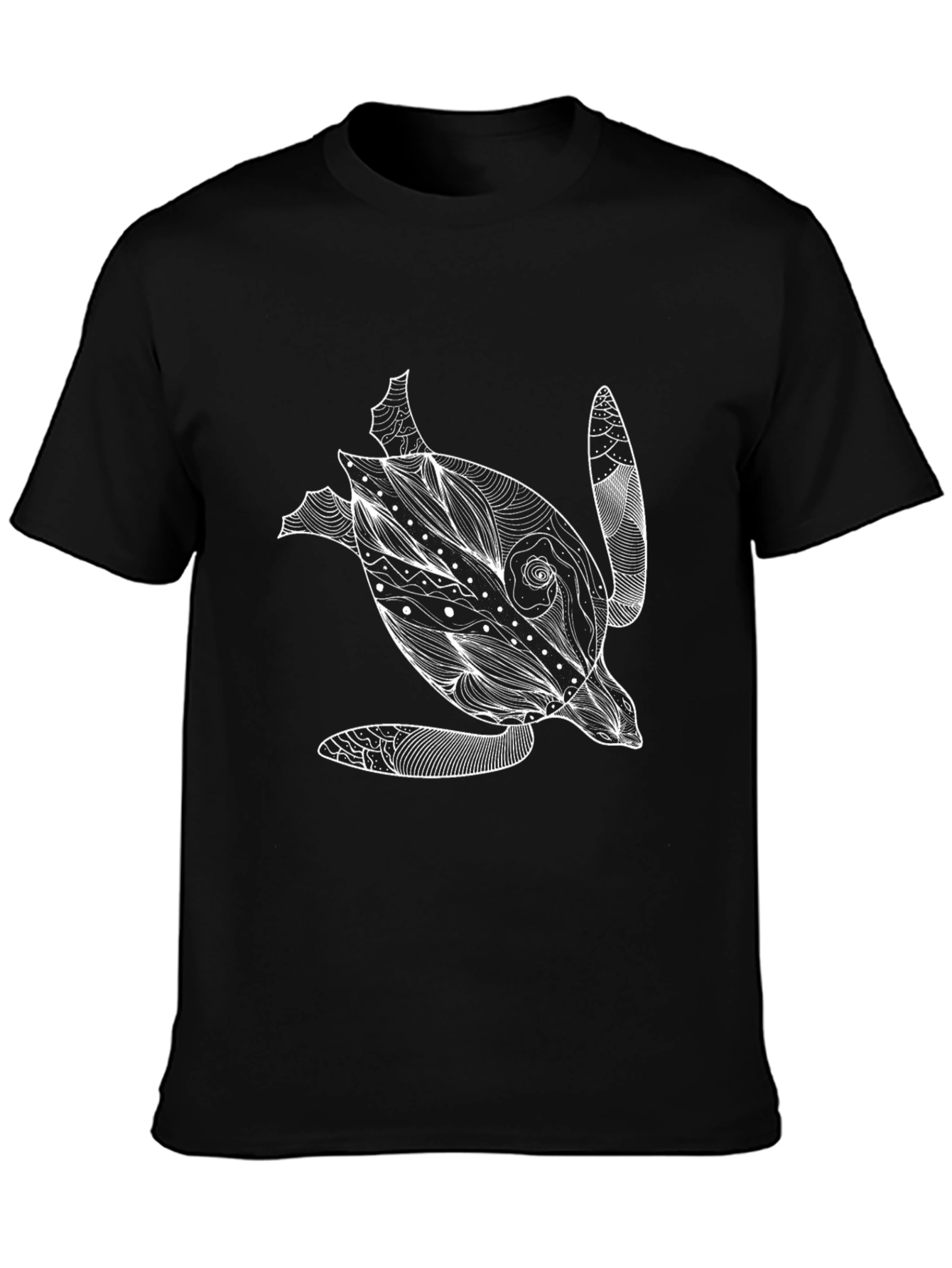 Turtle Graphic Tee - Black Cotton T-Shirt