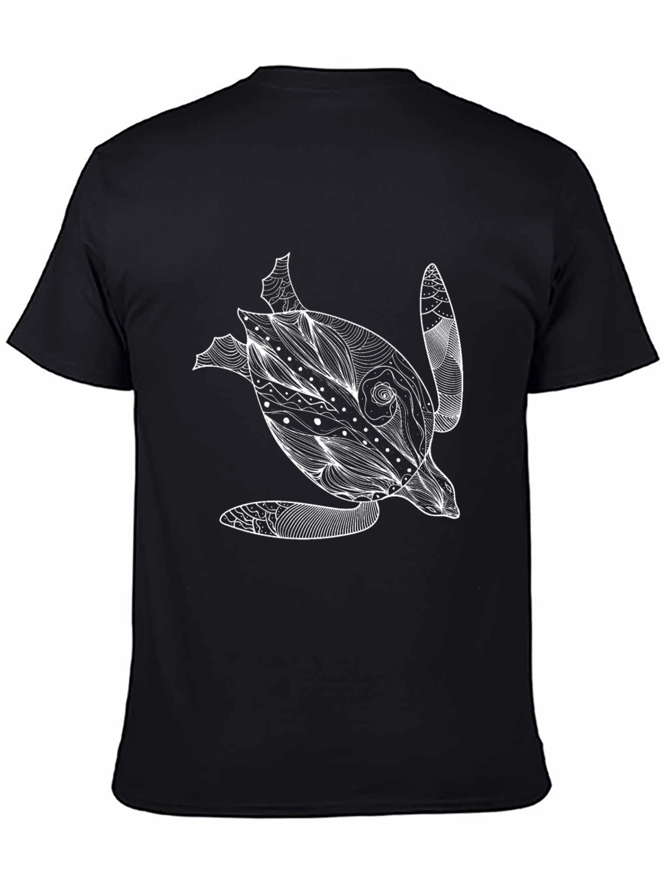 Turtle Graphic Tee - Black Cotton T-Shirt