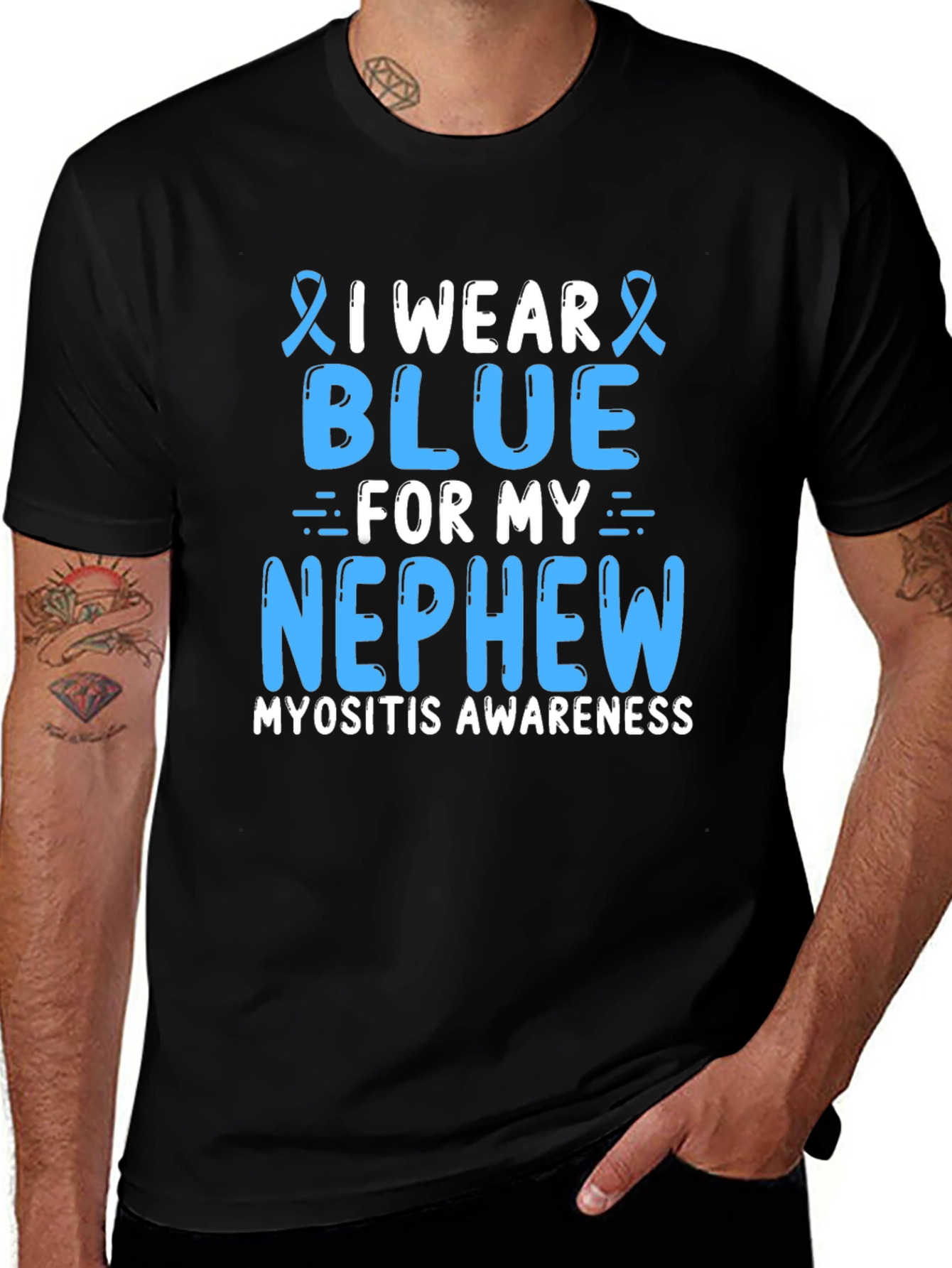 Blue for My Nephew Myositis Awareness T-Shirt
