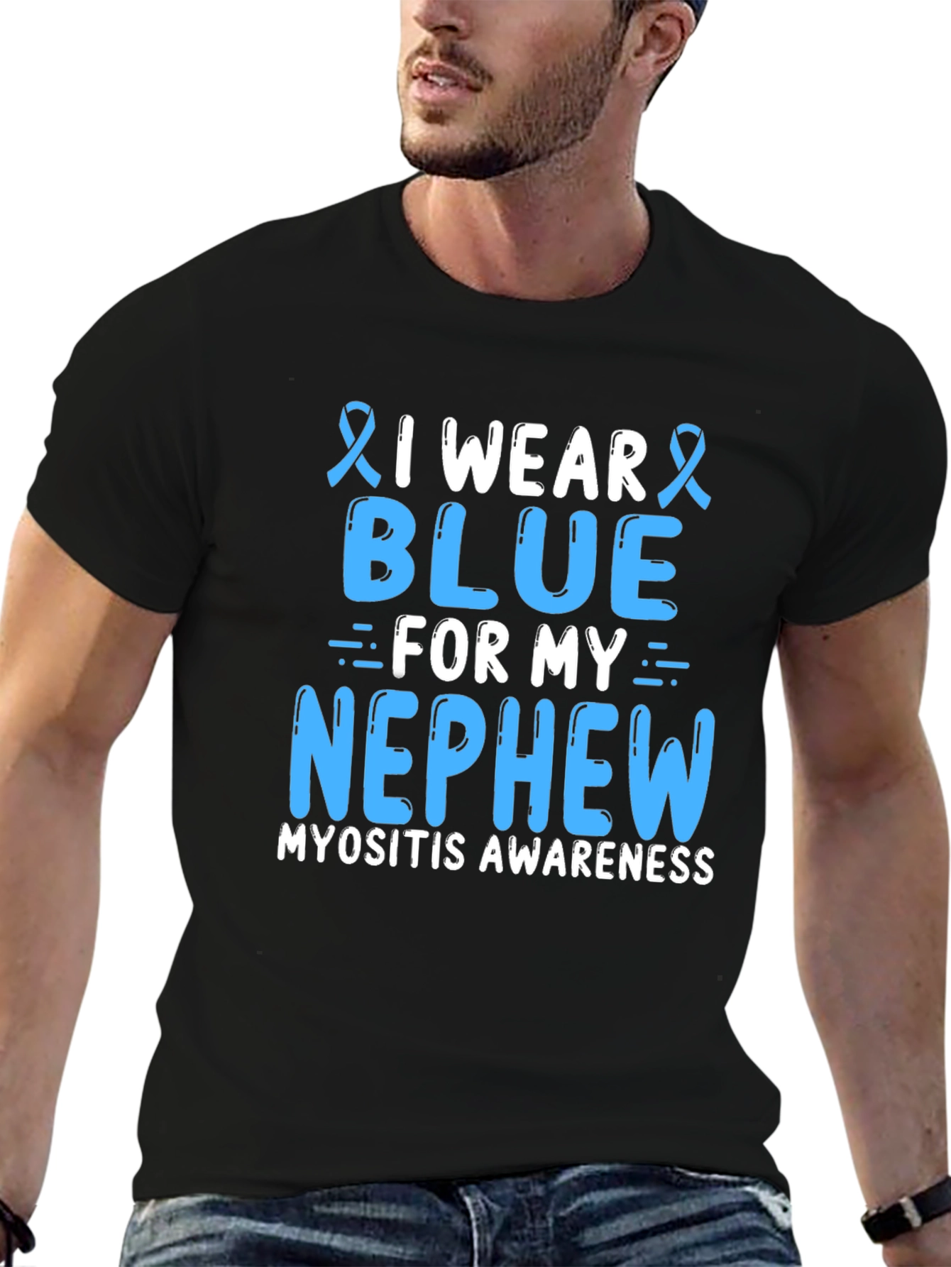 Blue for My Nephew Myositis Awareness T-Shirt