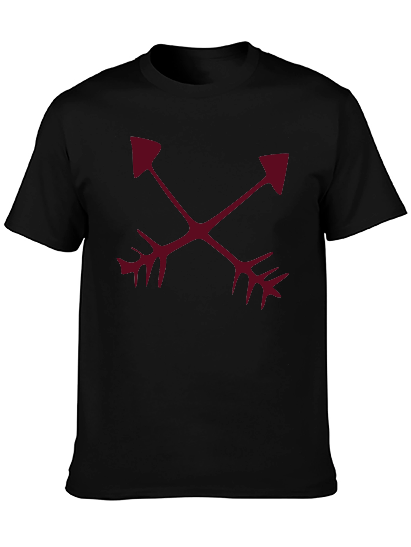 Crossed Arrows Graphic Tee - Casual Black T-Shirt
