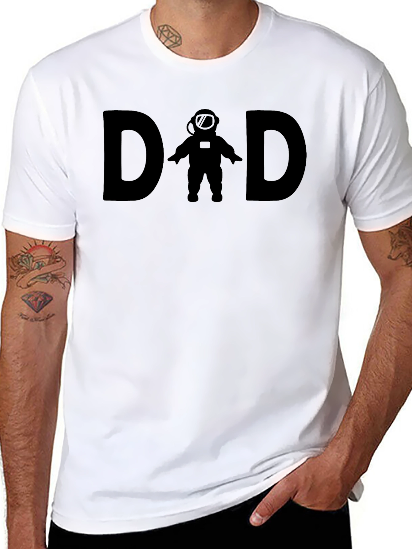 Dad Astronaut Graphic T-Shirt - Space Father Tee