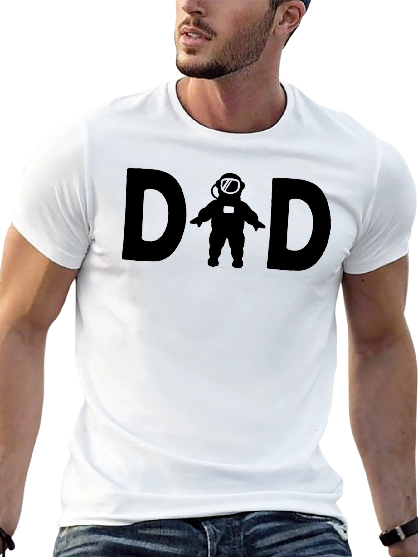 Dad Astronaut Graphic T-Shirt - Space Father Tee