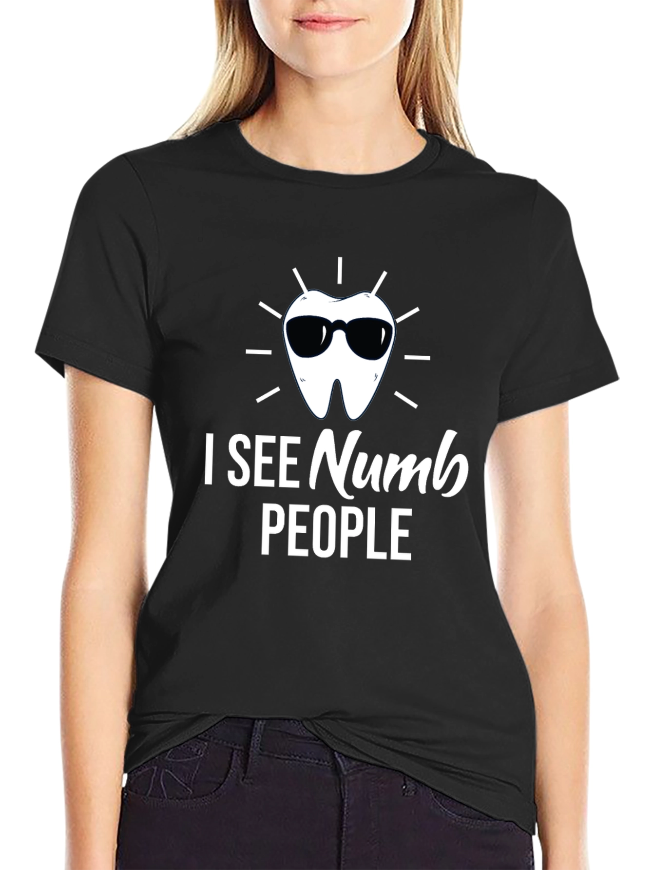 I See Numb People Black Graphic T-Shirt