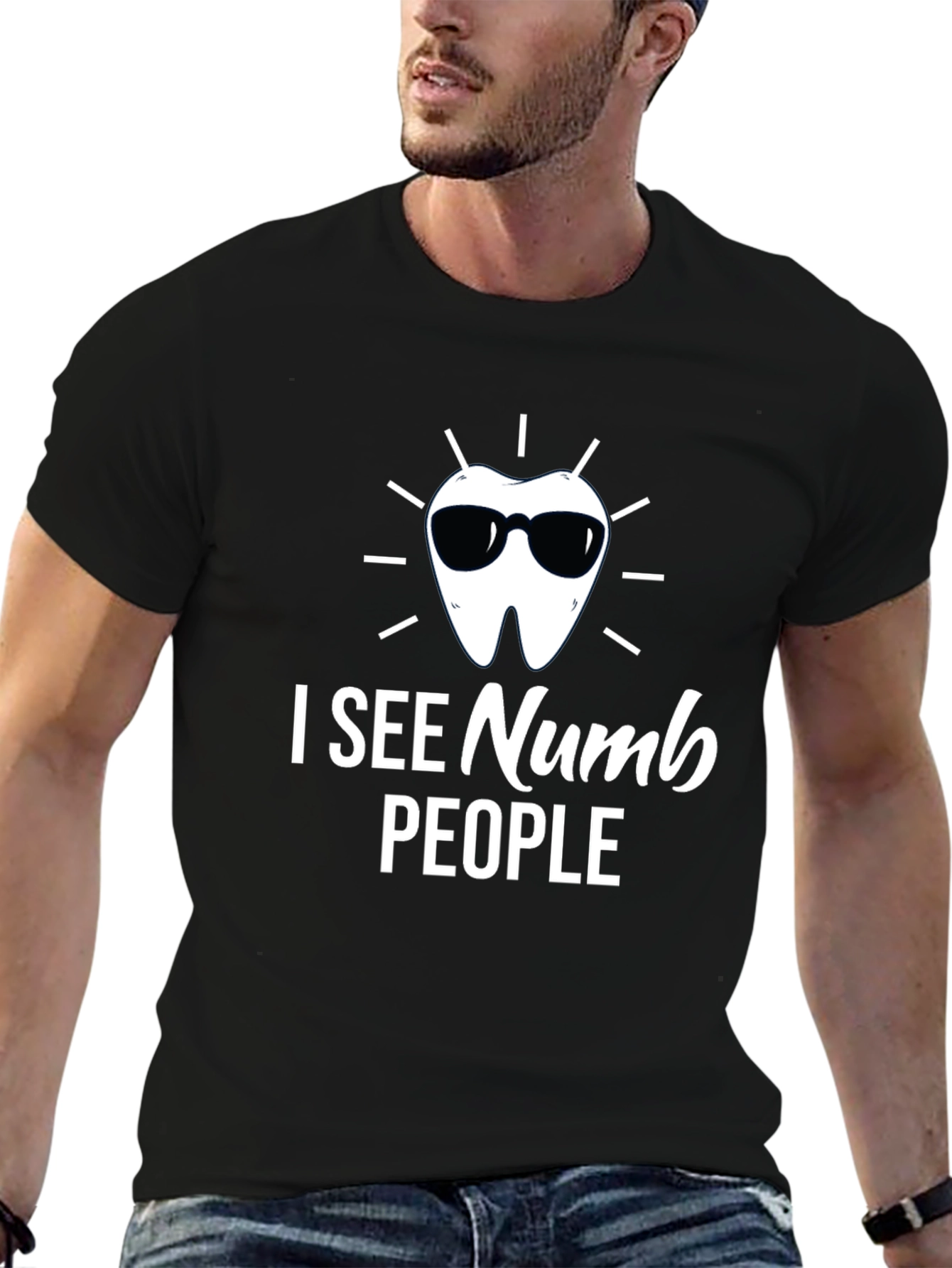 I See Numb People Black Graphic T-Shirt