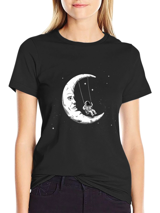 Astronaut Moon Swing Graphic Tee - Unique Design
