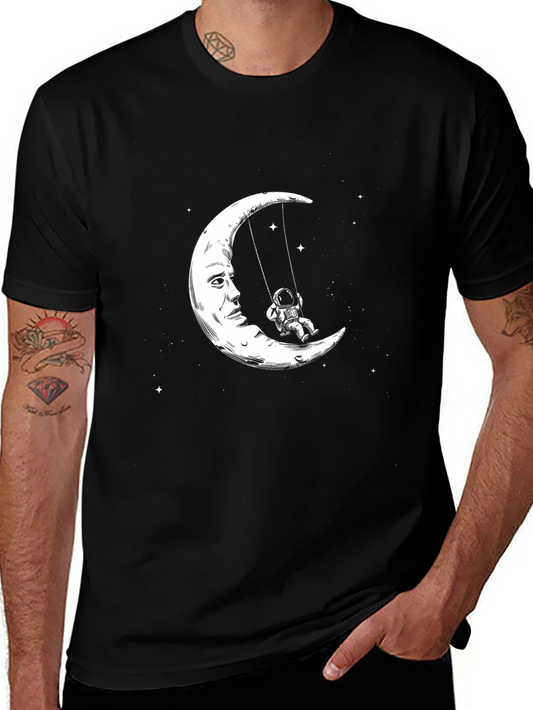Astronaut Moon Swing Graphic Tee - Unique Design