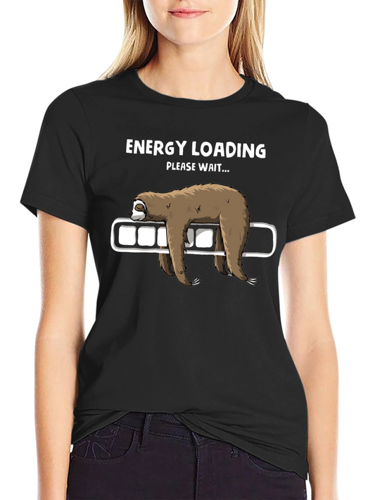 Energy Loading Sloth Graphic Tee - Funny Mens T-Shirt