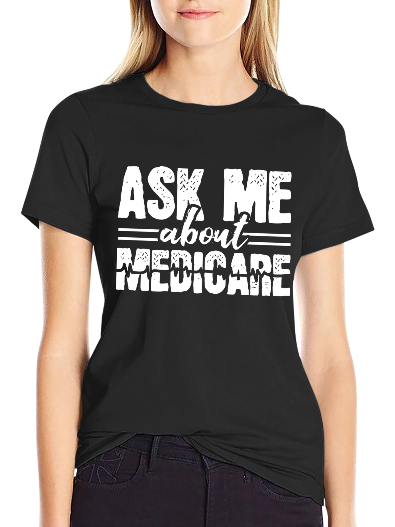 Ask Me About Medicare Black T-Shirt