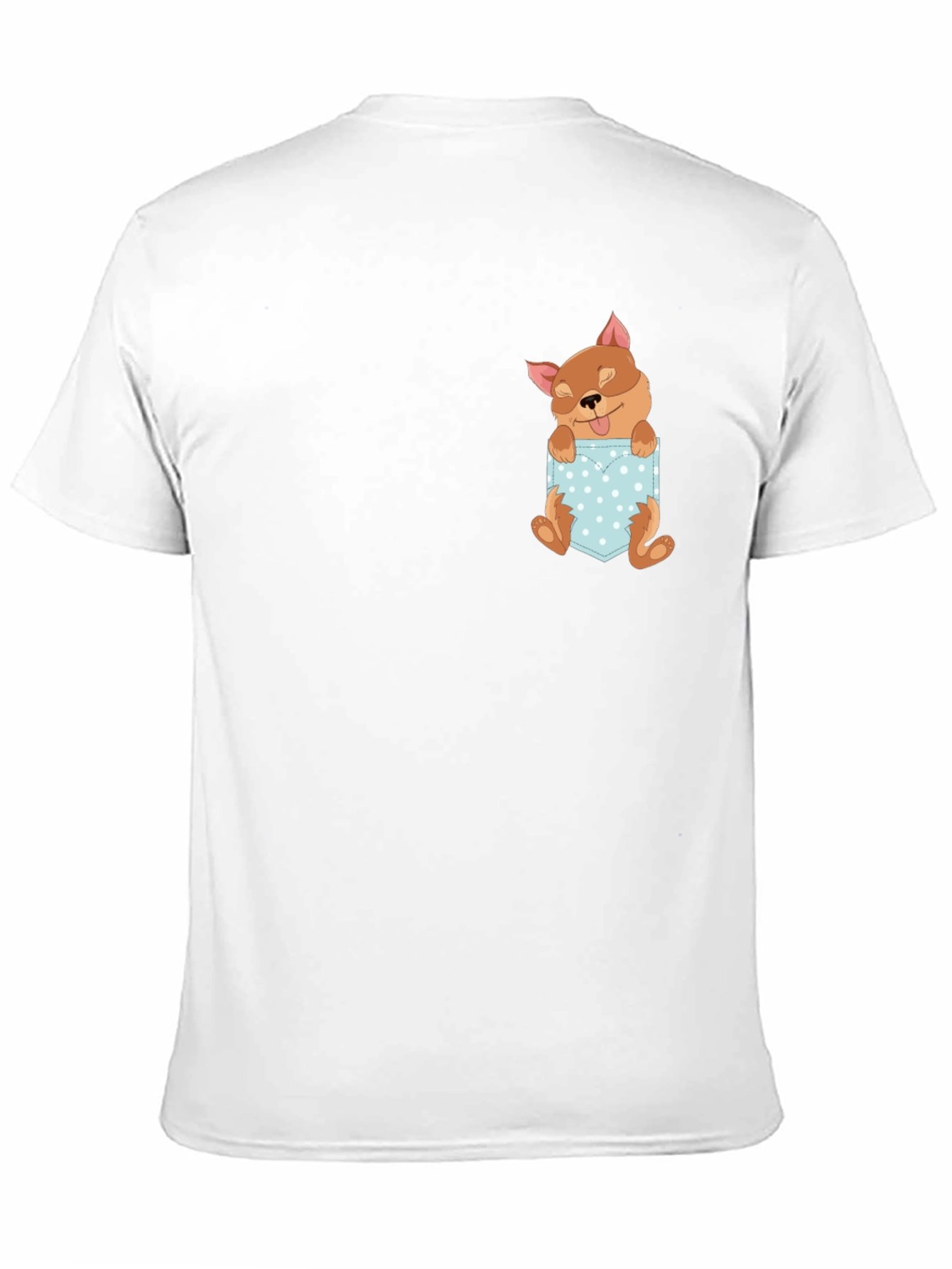 Cute Dog Pocket Tee - Stylish Graphic T-Shirt