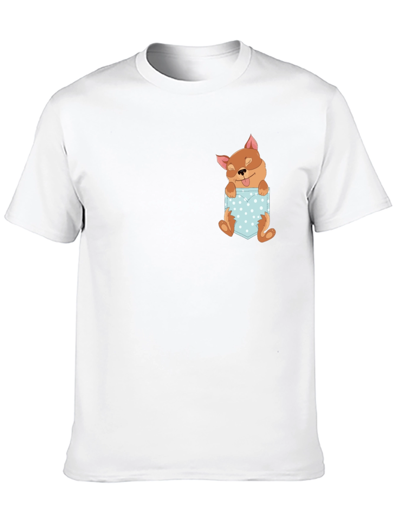 Cute Dog Pocket Tee - Stylish Graphic T-Shirt
