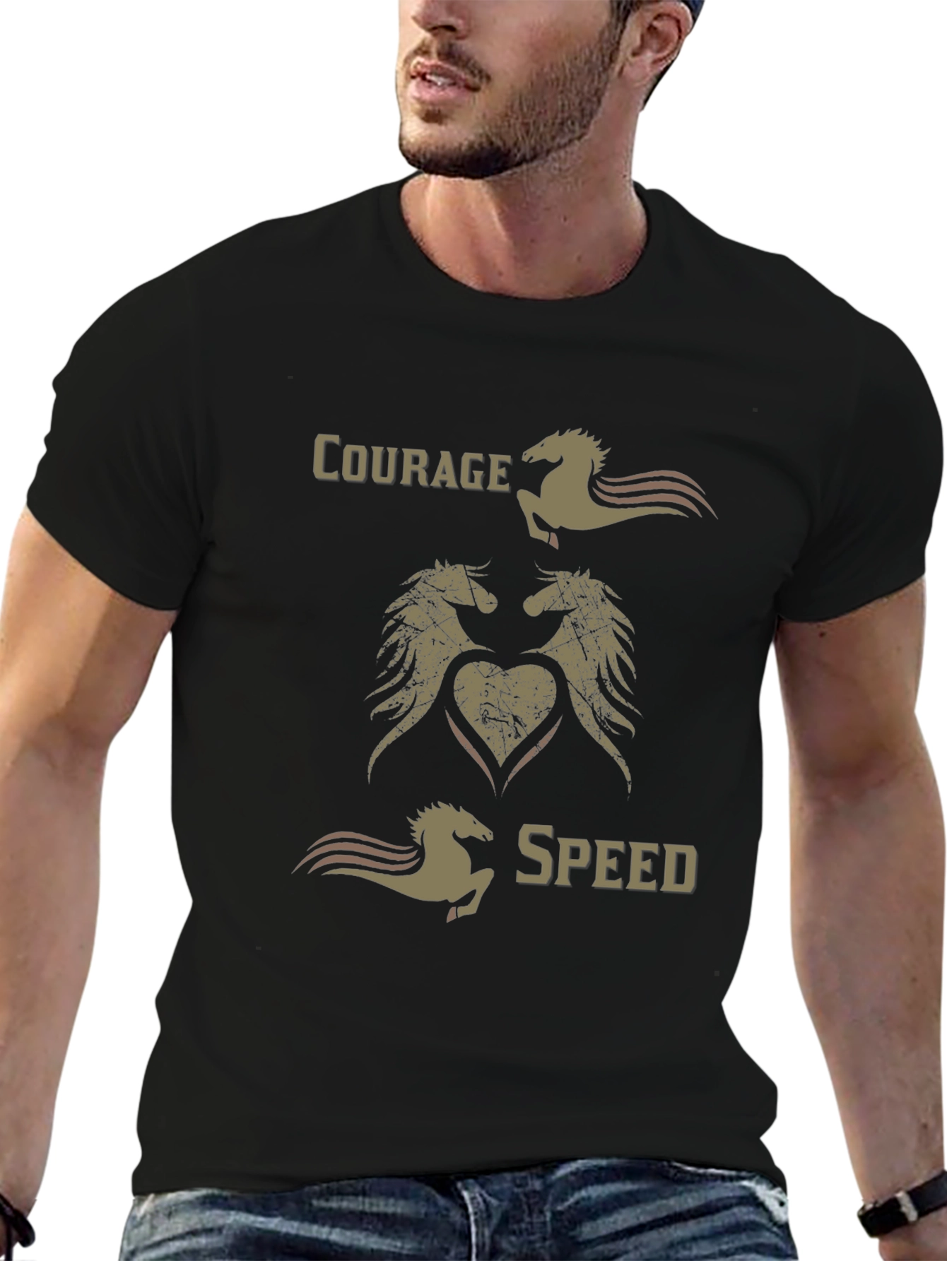 Courage Speed Horse Graphic T-Shirt