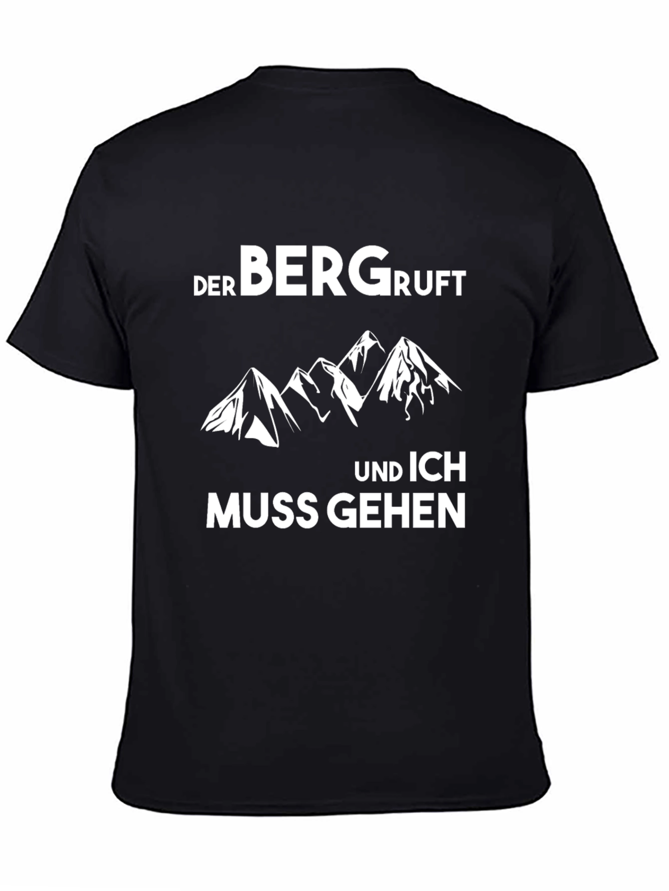 Der Berg Ruft Mens Black Graphic T-Shirt