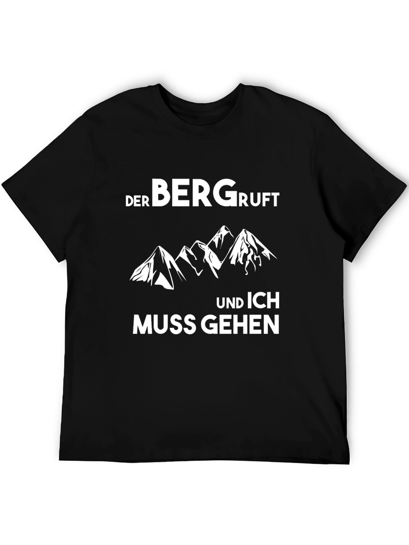 Der Berg Ruft Mens Black Graphic T-Shirt
