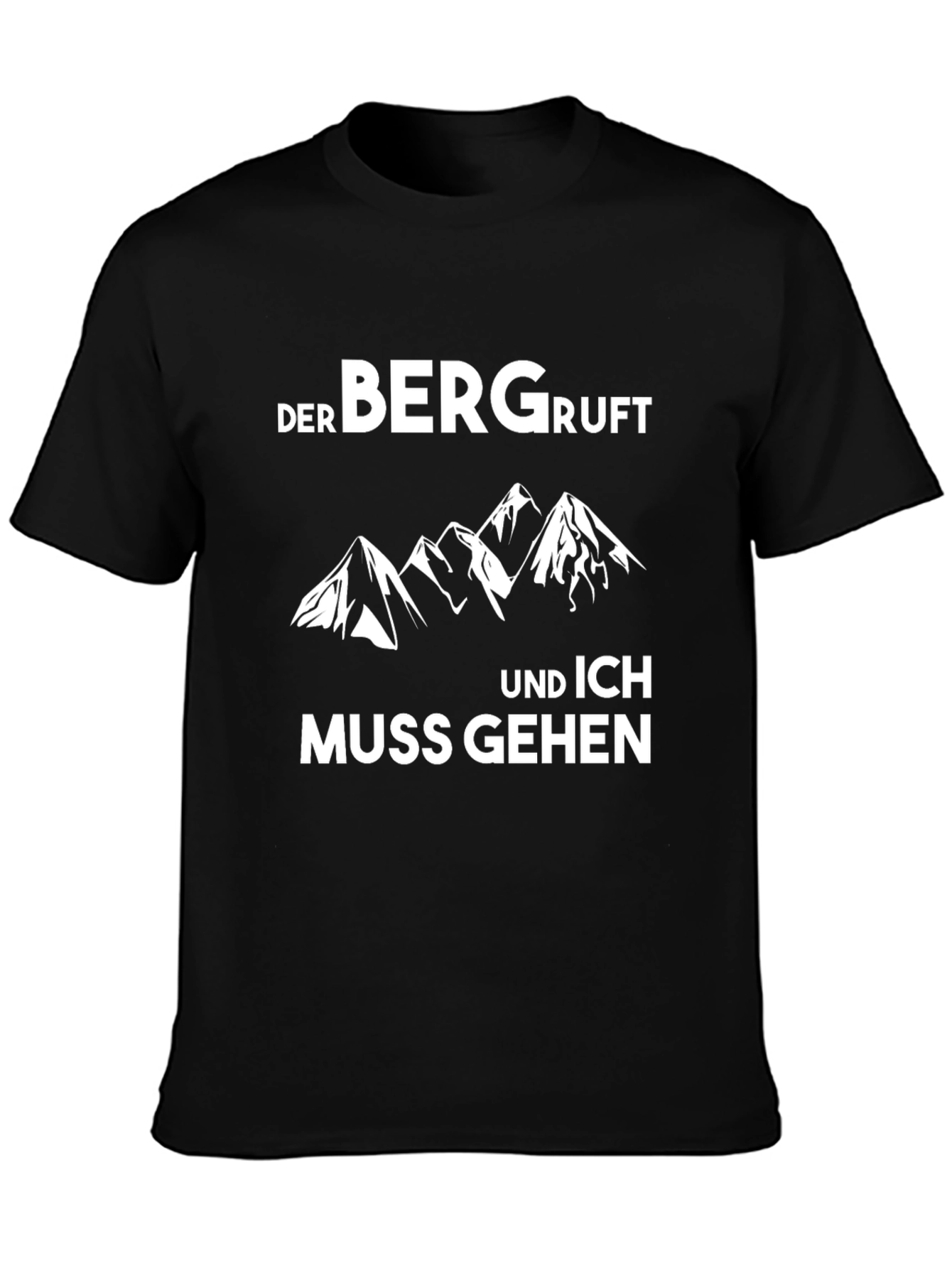 Der Berg Ruft Mens Black Graphic T-Shirt