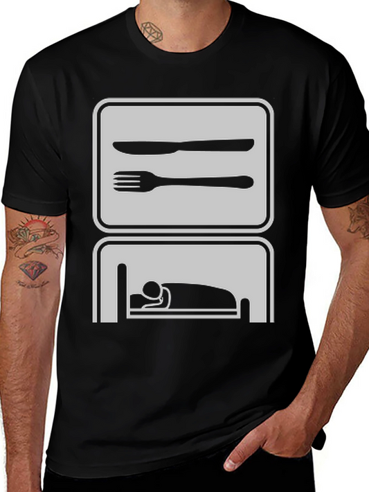 Eat Sleep Repeat Funny Graphic Tee