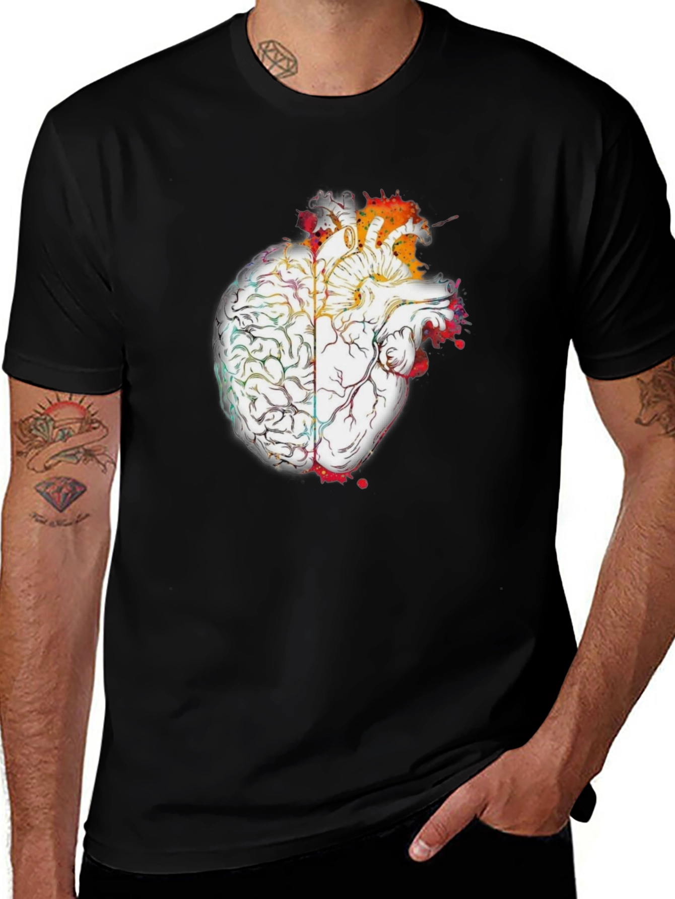 Brain and Heart Graphic T-Shirt