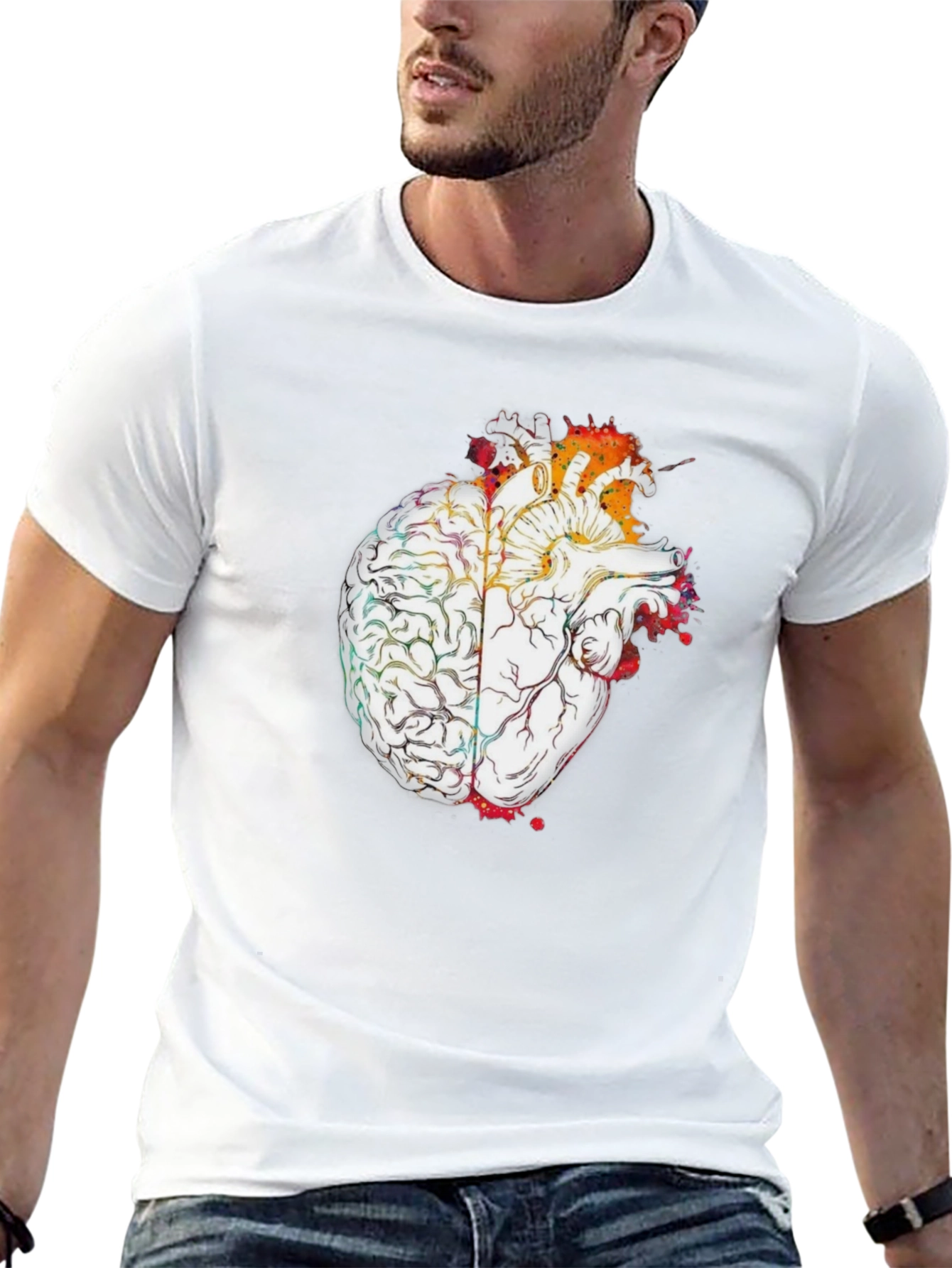Brain and Heart Graphic T-Shirt