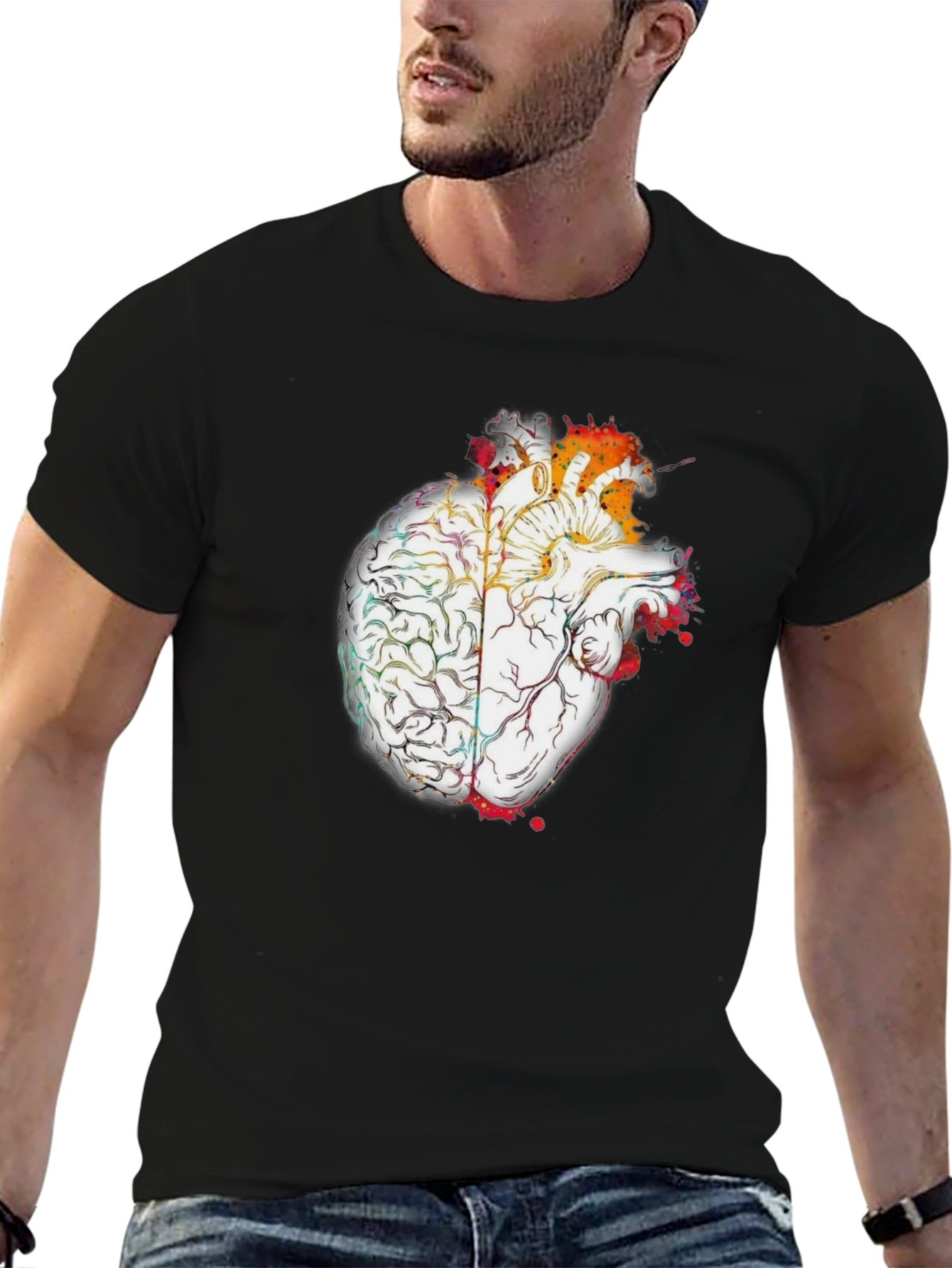 Brain and Heart Graphic T-Shirt