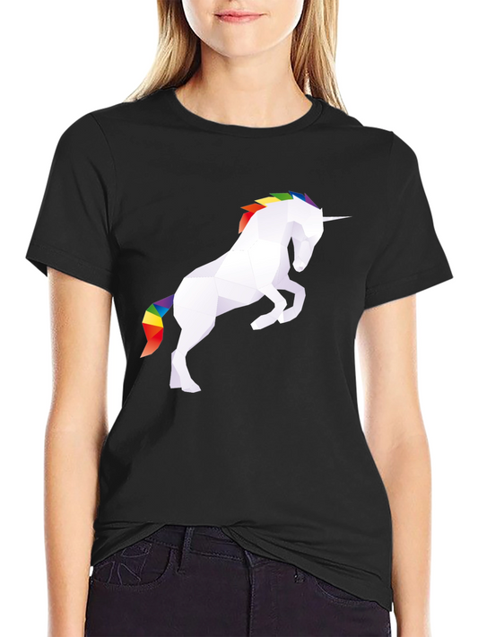 Geometric Unicorn Graphic Tee - Mens Black T-Shirt