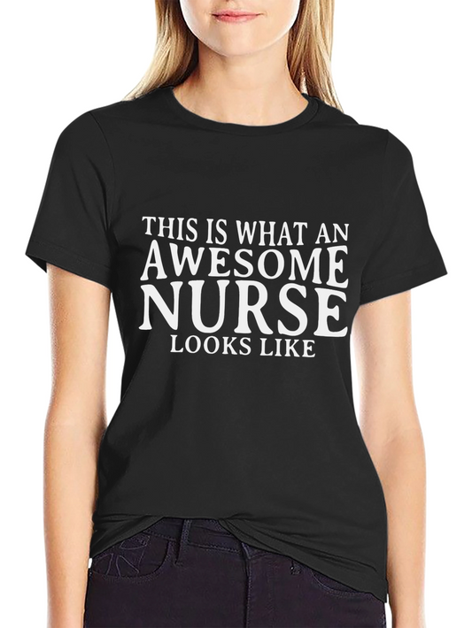 Awesome Nurse T-Shirt - Black Graphic Tee