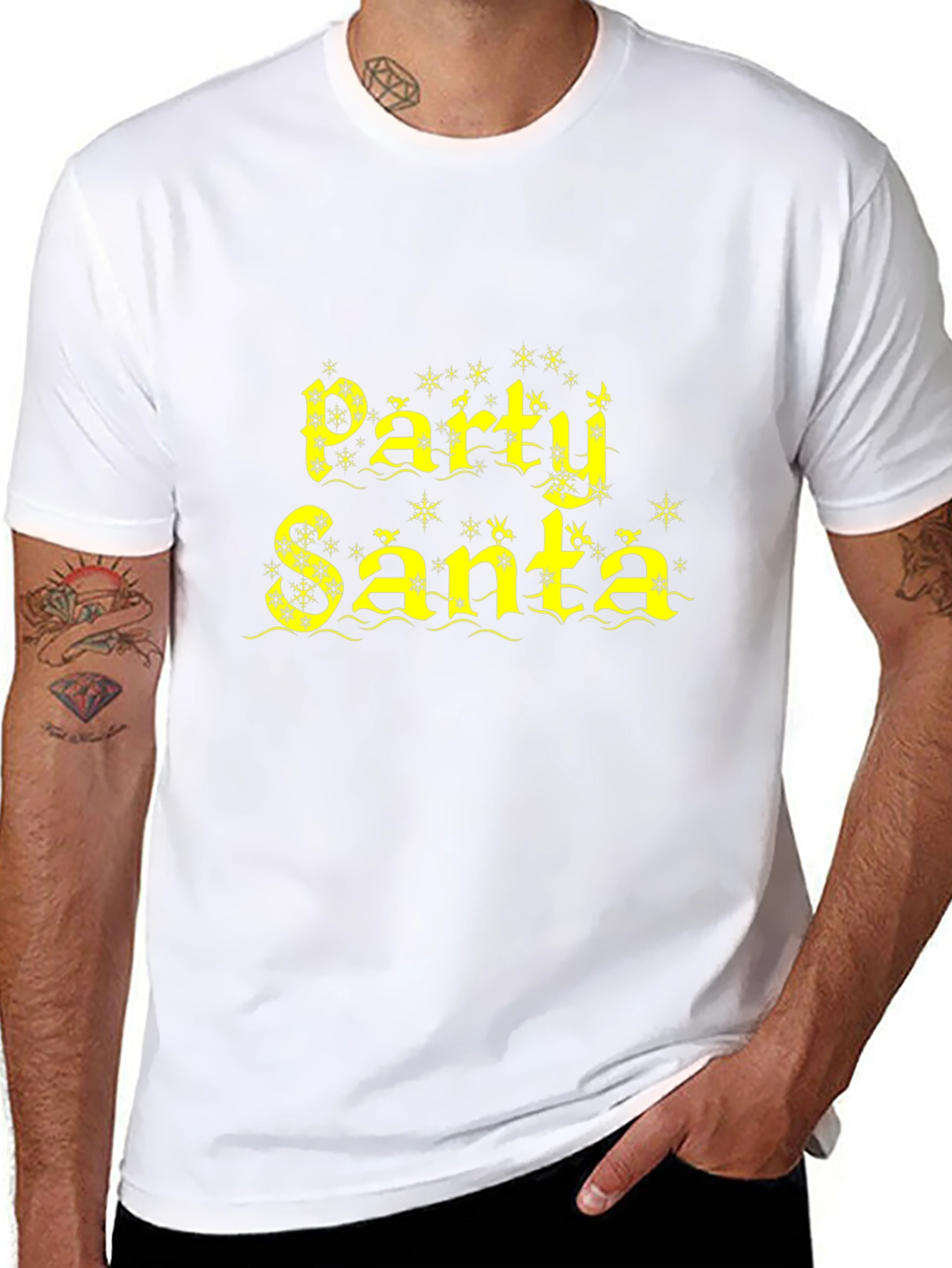 Party Santa Graphic Tee - Festive Holiday Apparel