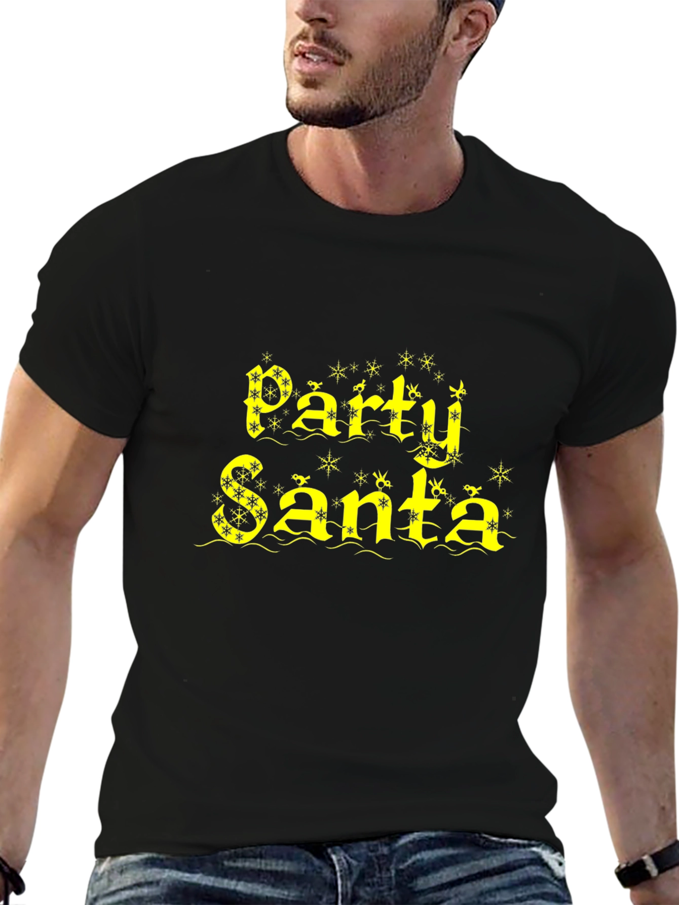 Party Santa Graphic Tee - Festive Holiday Apparel