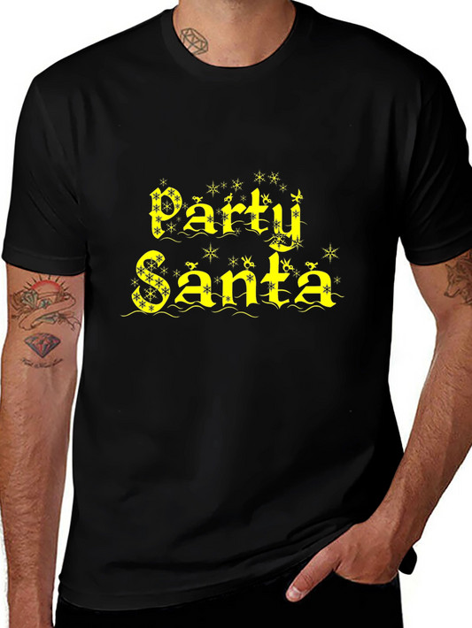 Party Santa Graphic Tee - Festive Holiday Apparel