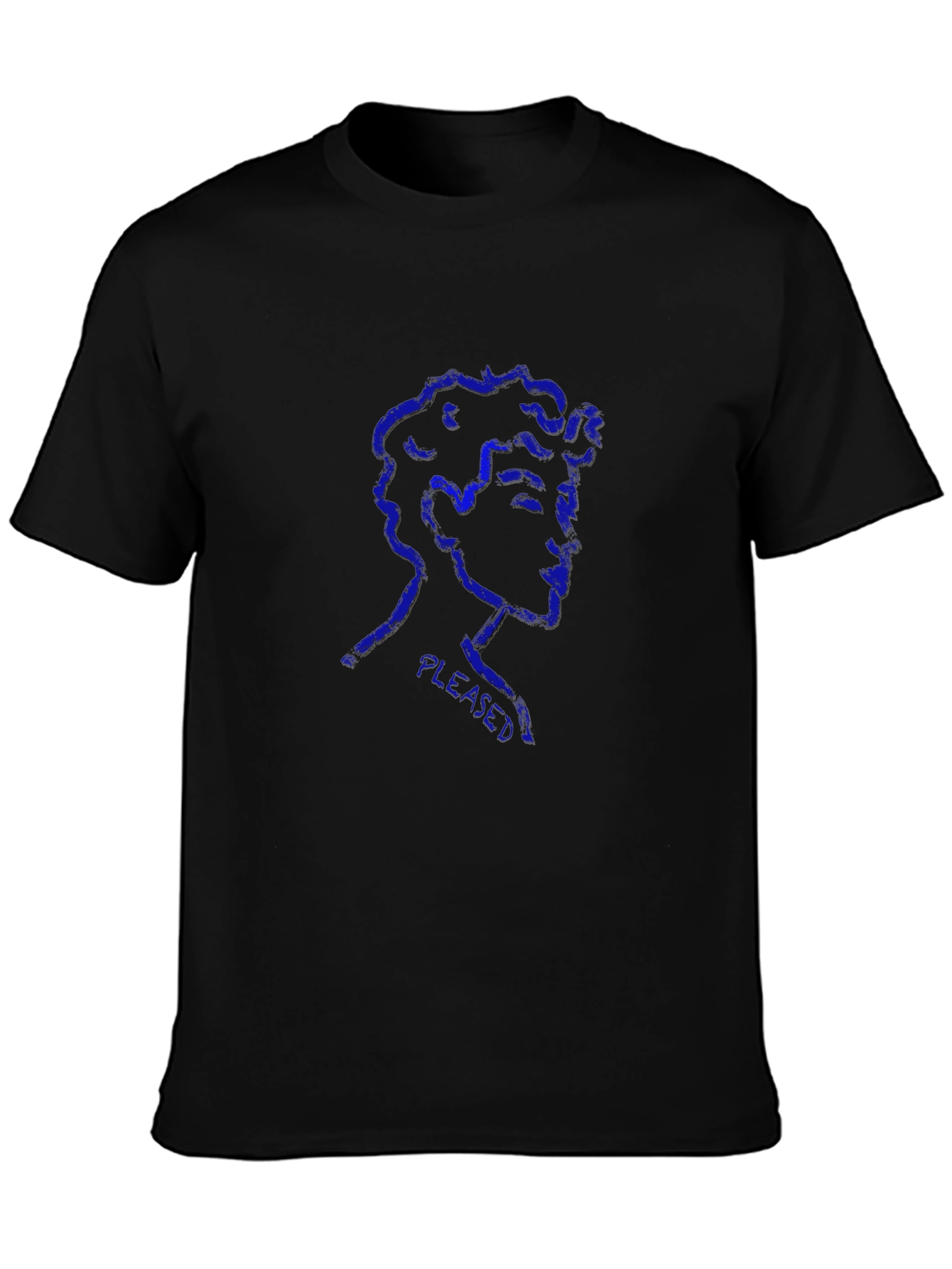 Pleased Graphic Print Black T-Shirt