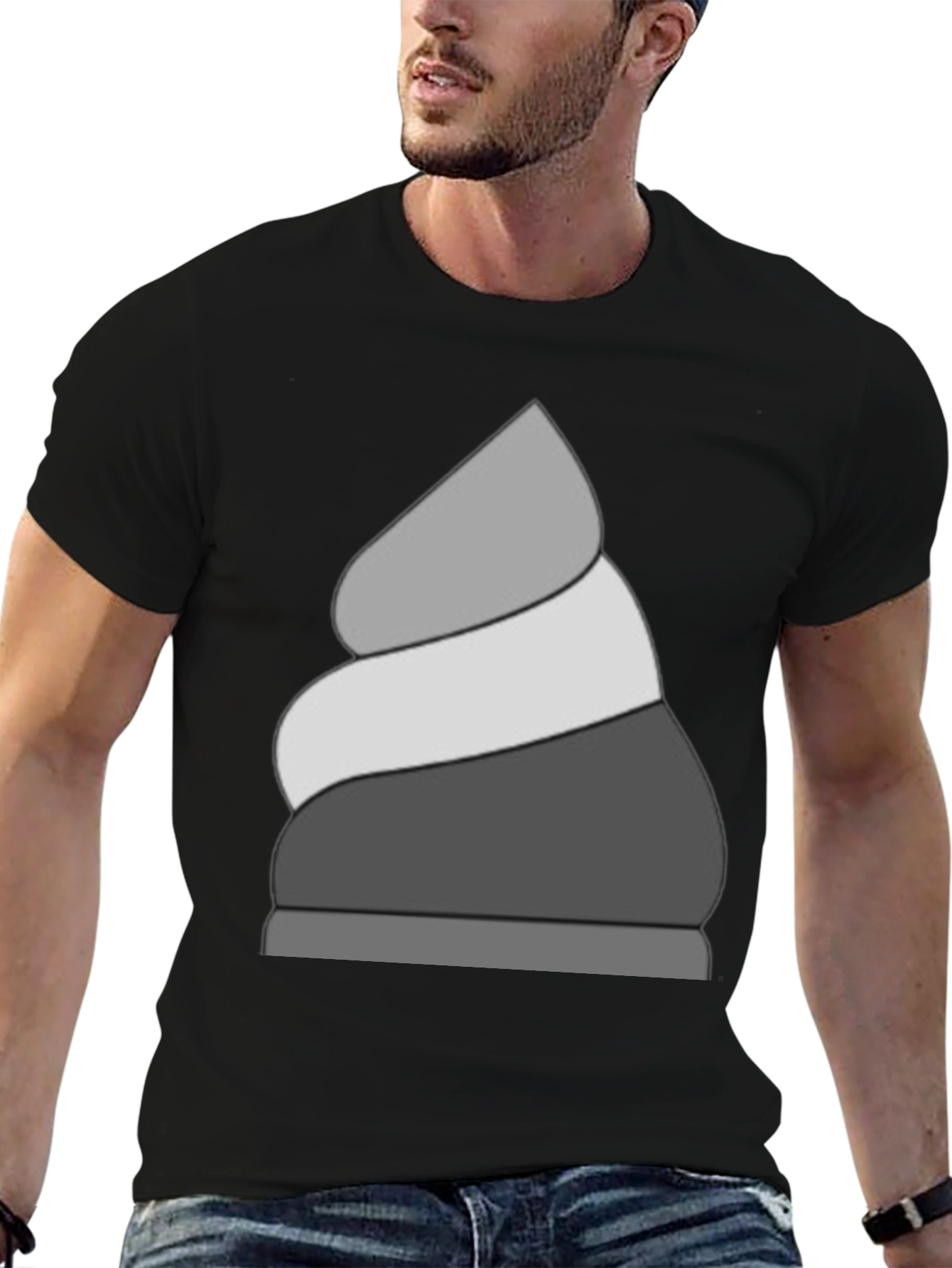 Stylish Black T-Shirt with Ice Cream Design