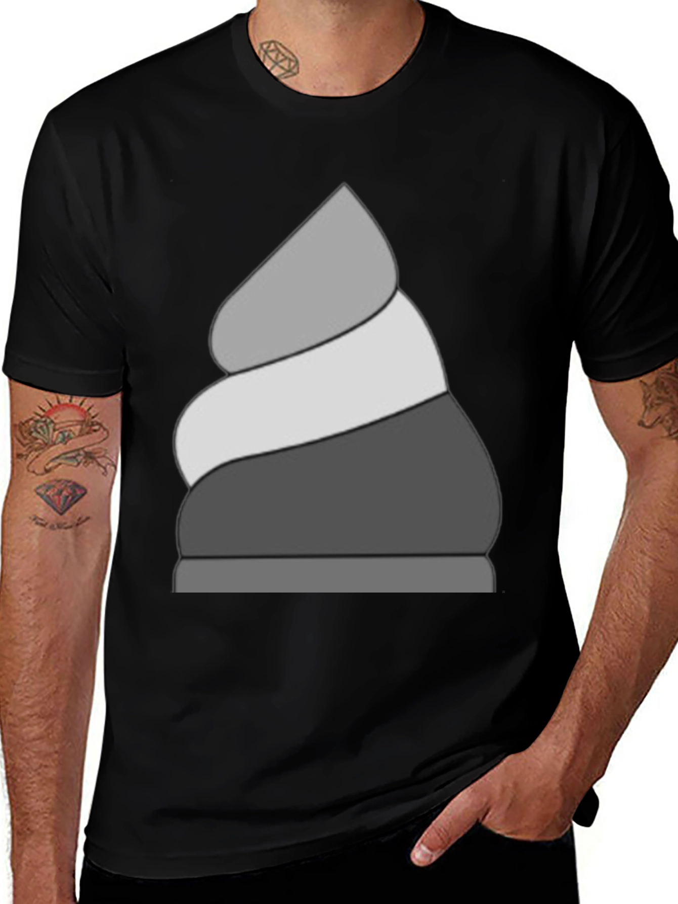 Stylish Black T-Shirt with Ice Cream Design