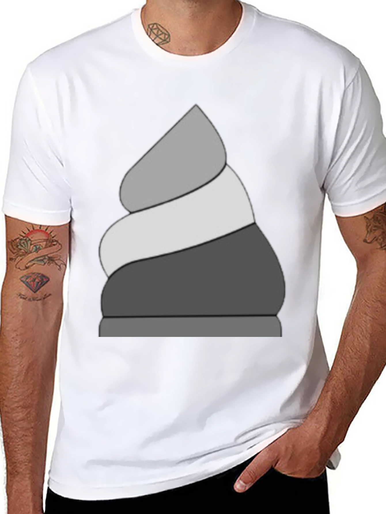 Stylish Black T-Shirt with Ice Cream Design
