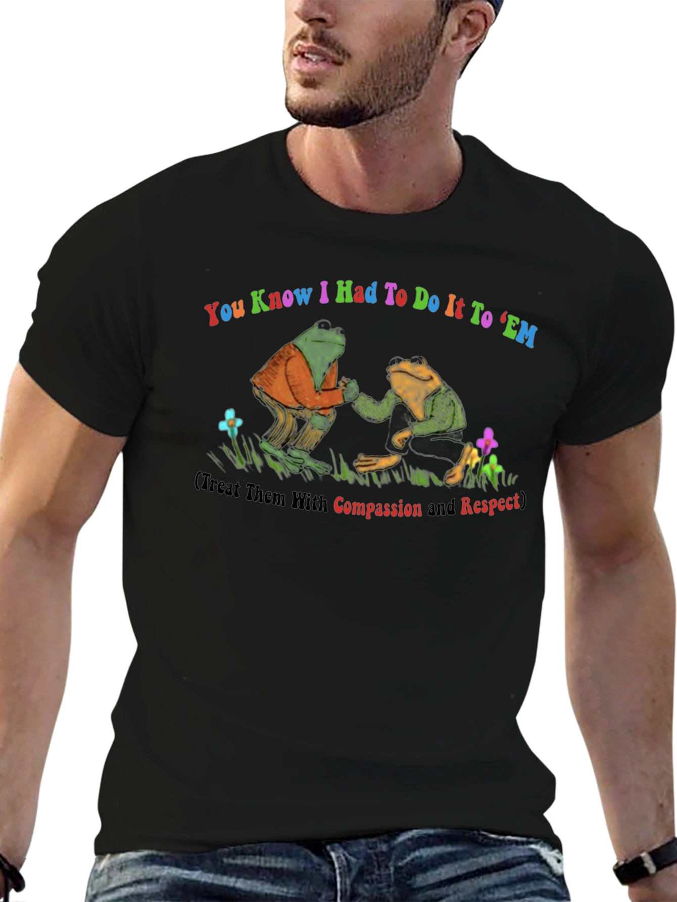 Frog Compassion Black T-Shirt