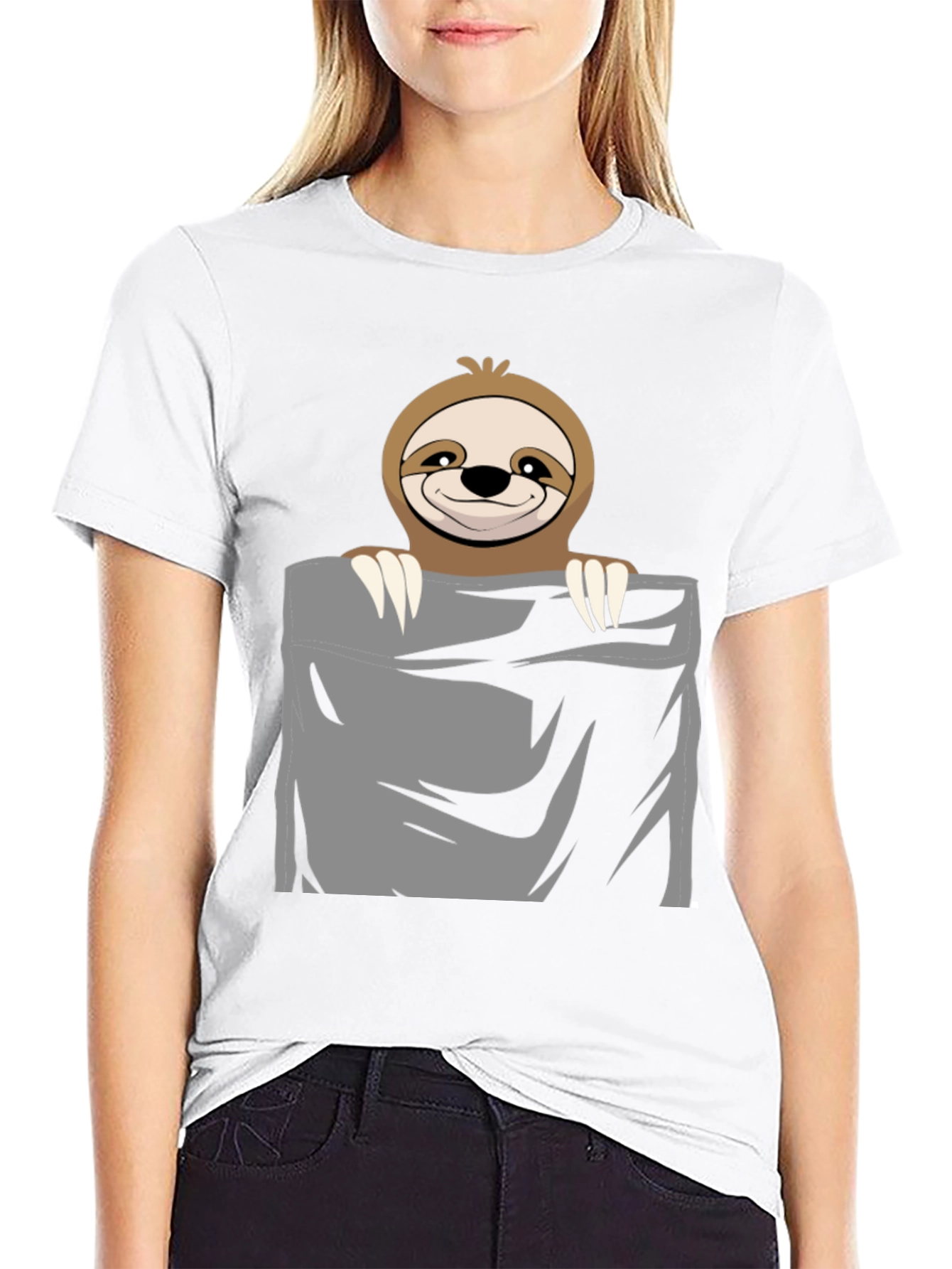 Sloth Pocket T-Shirt - Cute & Funny Animal Tee