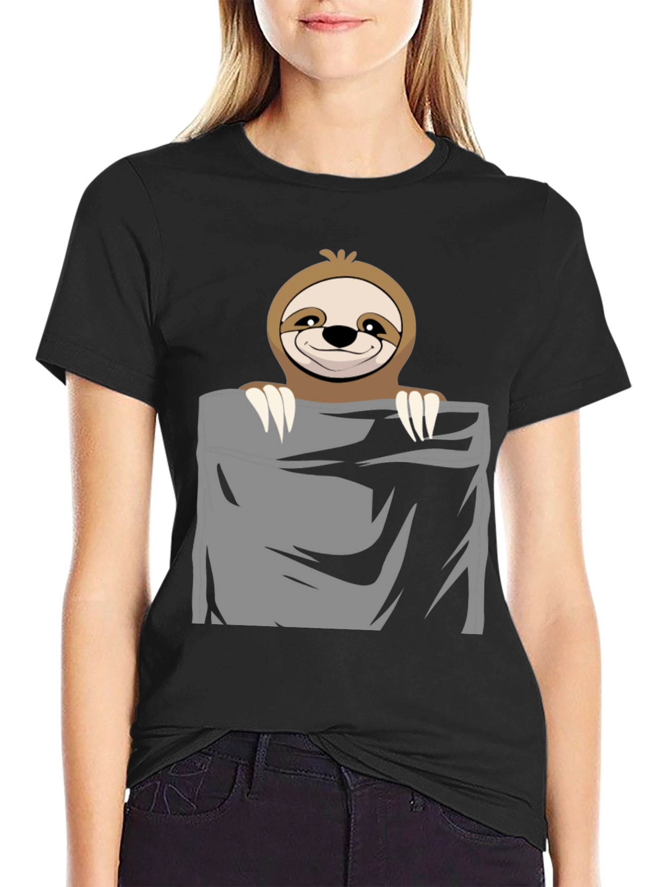 Sloth Pocket T-Shirt - Cute & Funny Animal Tee