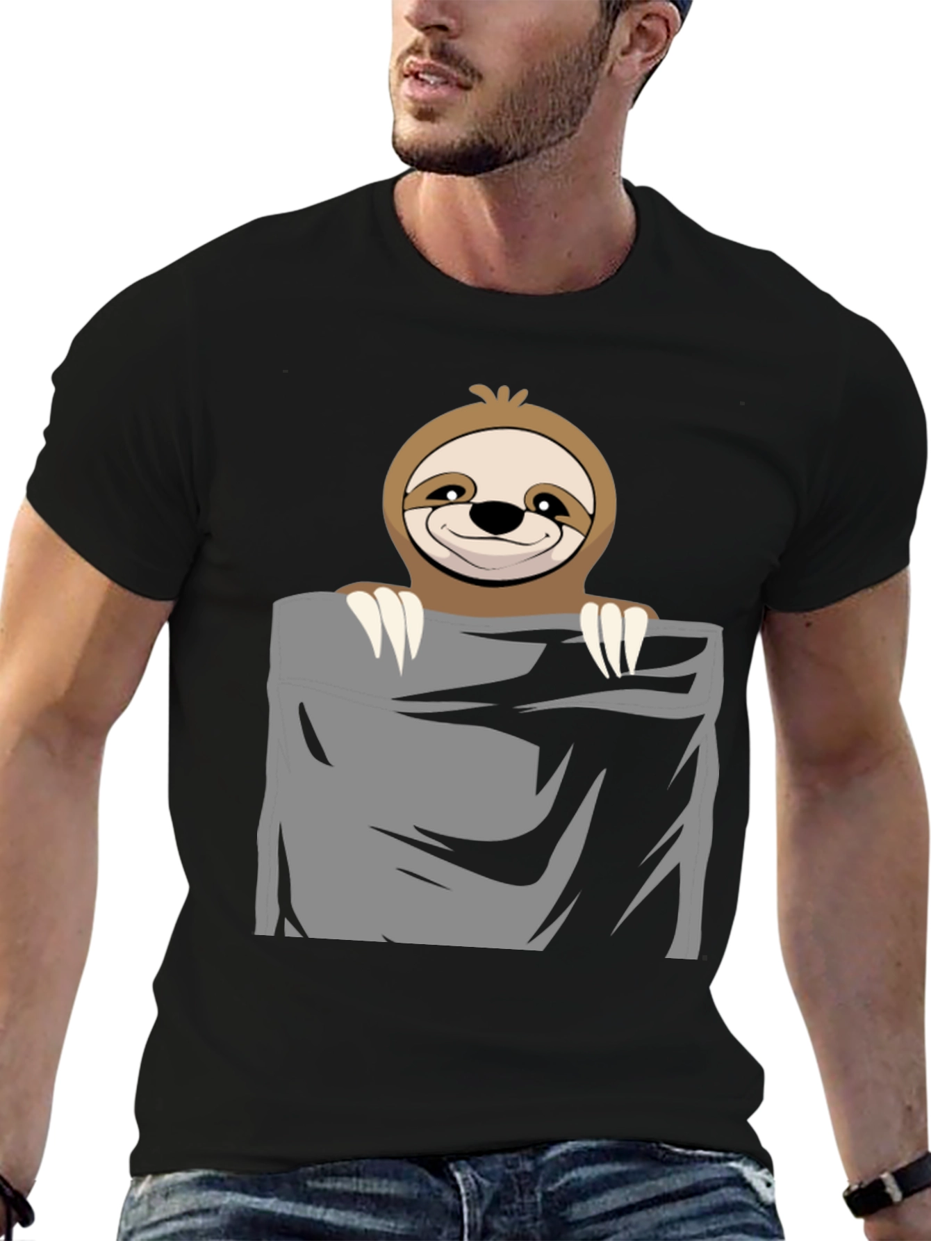 Sloth Pocket T-Shirt - Cute & Funny Animal Tee