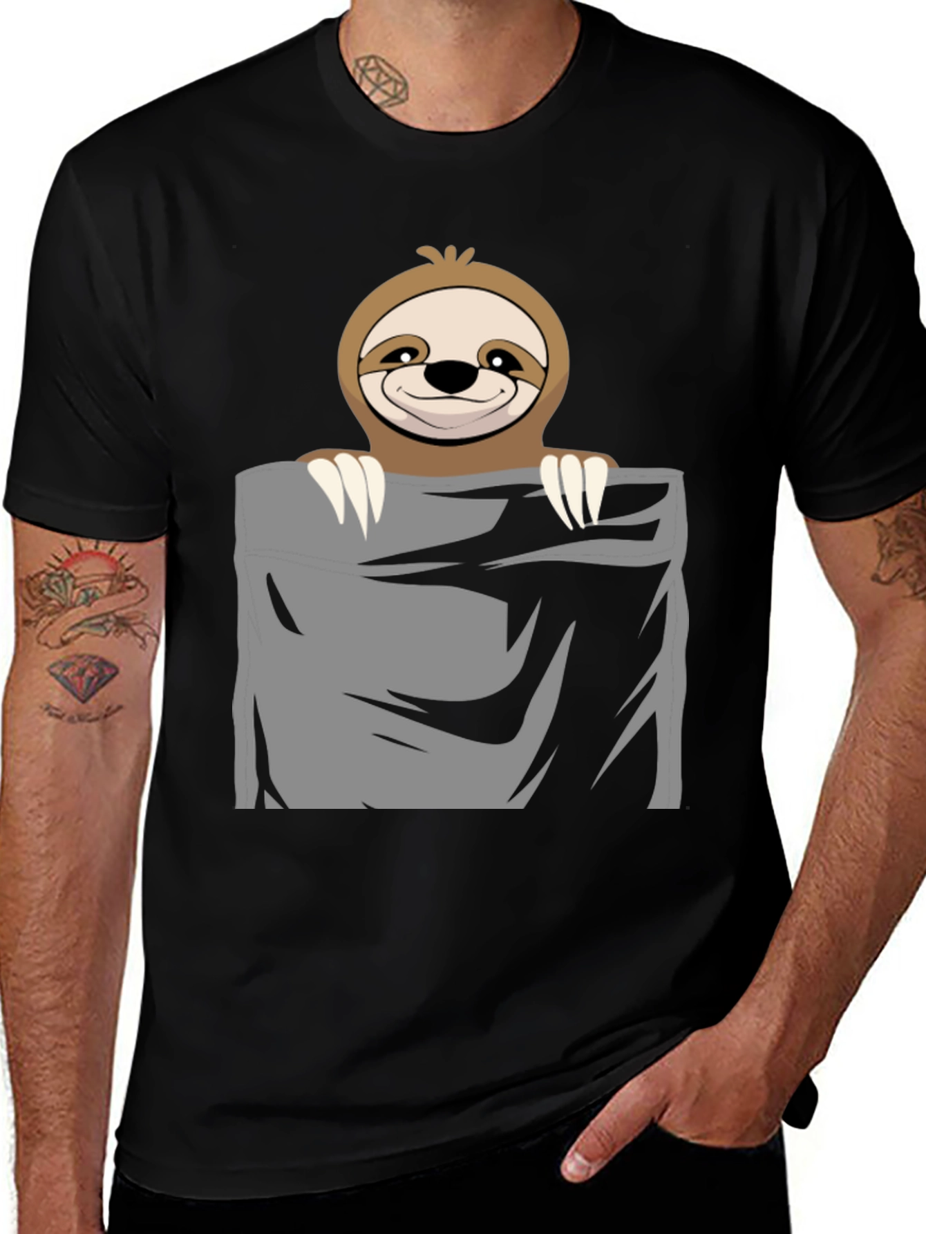 Sloth Pocket T-Shirt - Cute & Funny Animal Tee