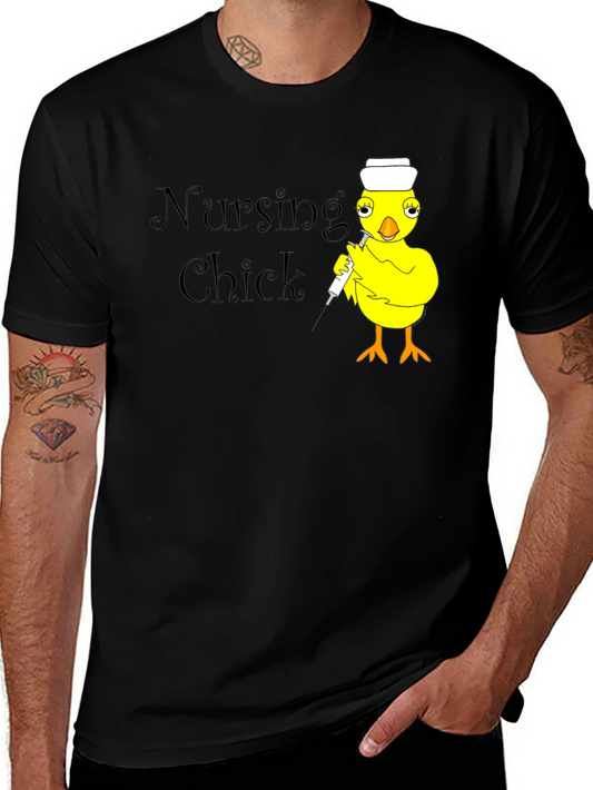 Nursing Chick Graphic Tee - Novelty T-Shirt