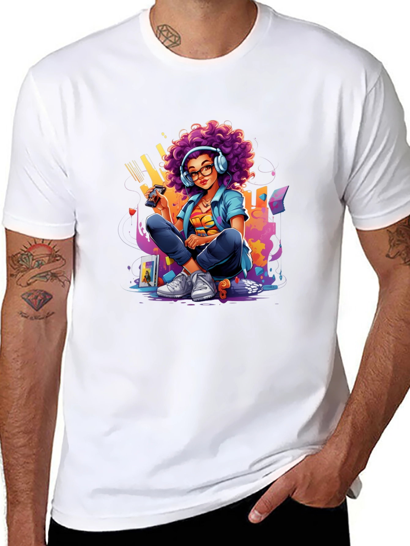 Gaming Girl Graphic Tee - Cool Retro Style