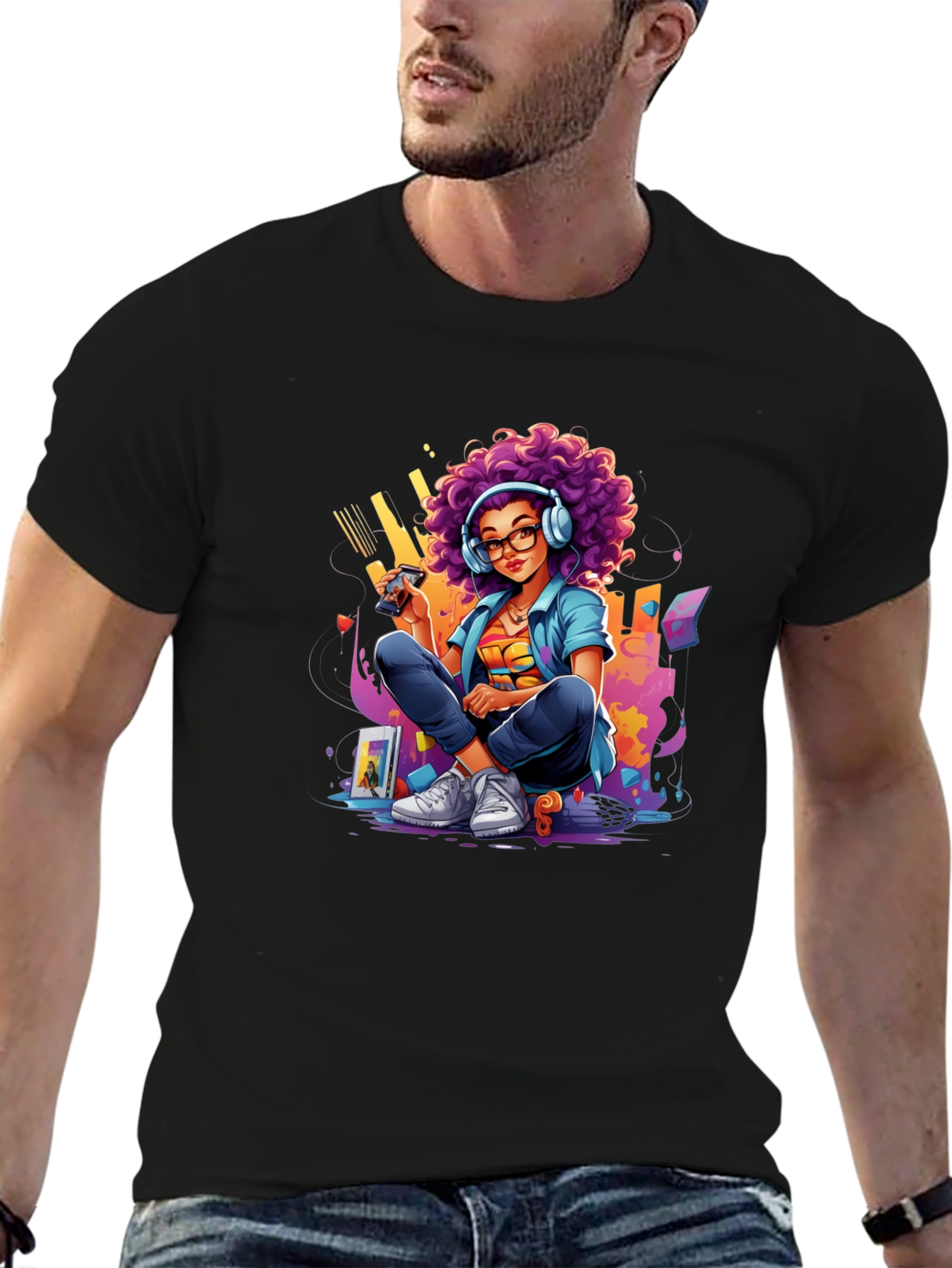 Gaming Girl Graphic Tee - Cool Retro Style