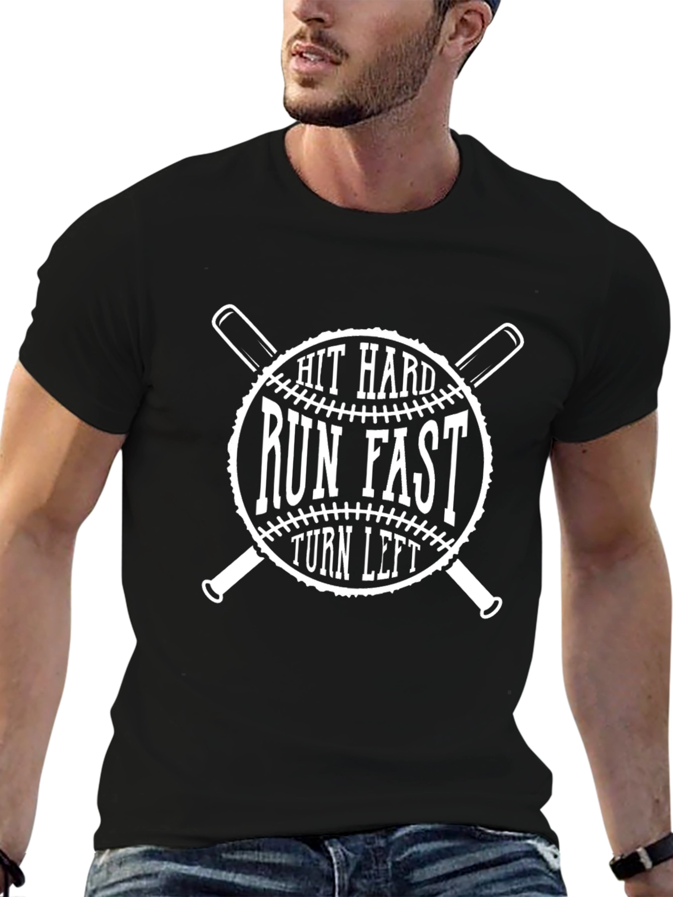 Hit Hard Run Fast Baseball T-Shirt