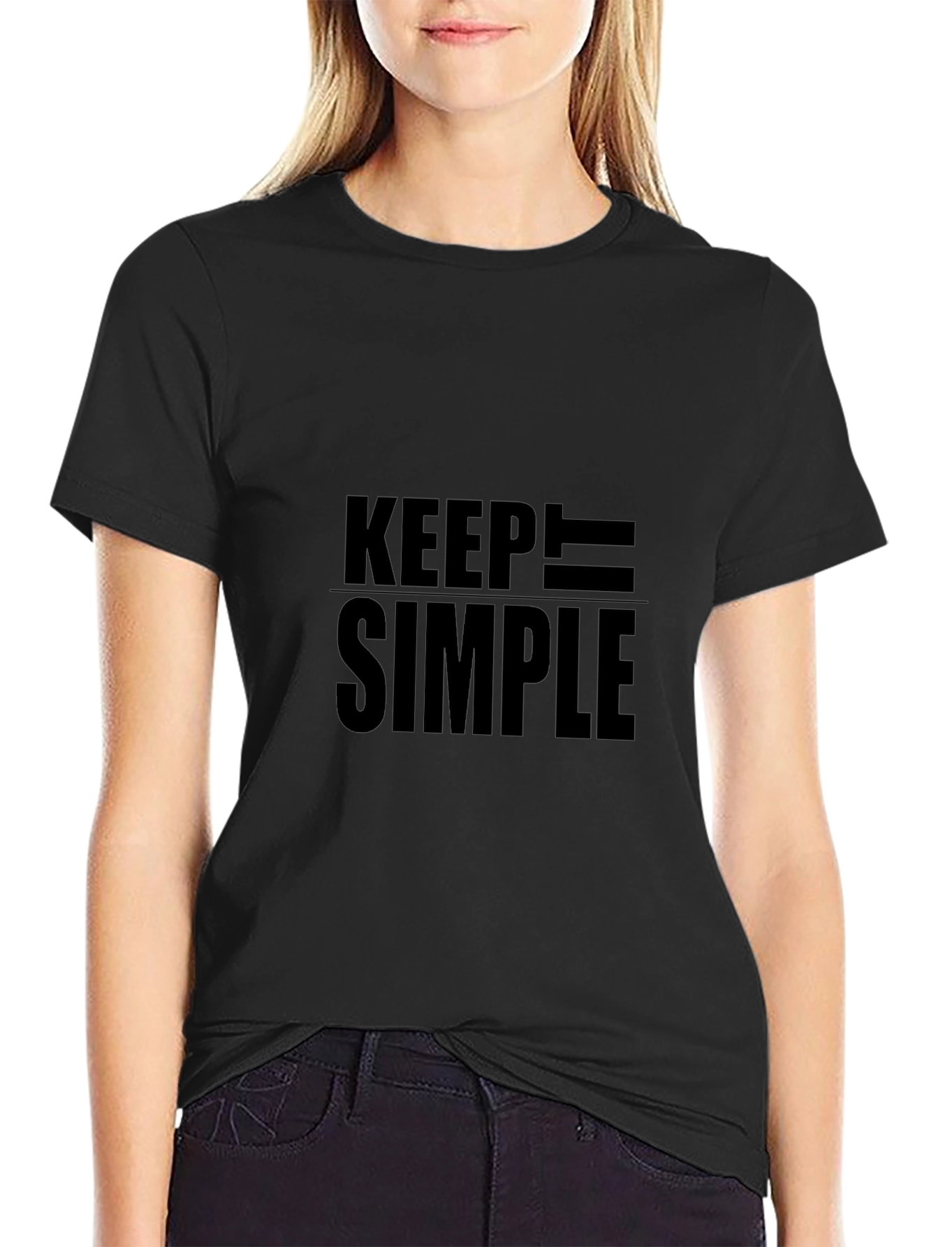Keep it Simple Black Graphic Tee Shirt