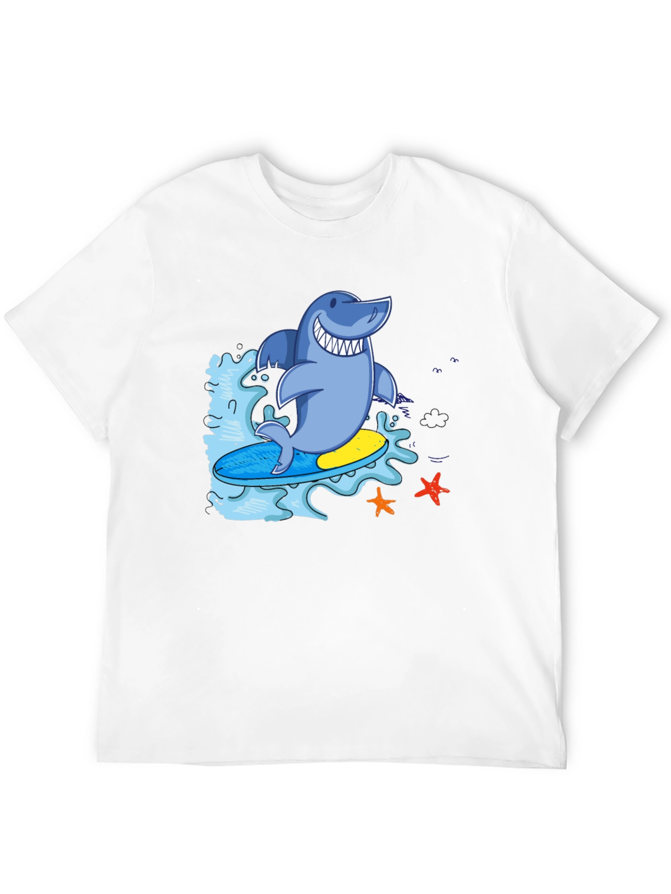 Surfing Shark T-Shirt - Black Cool Graphic Tee