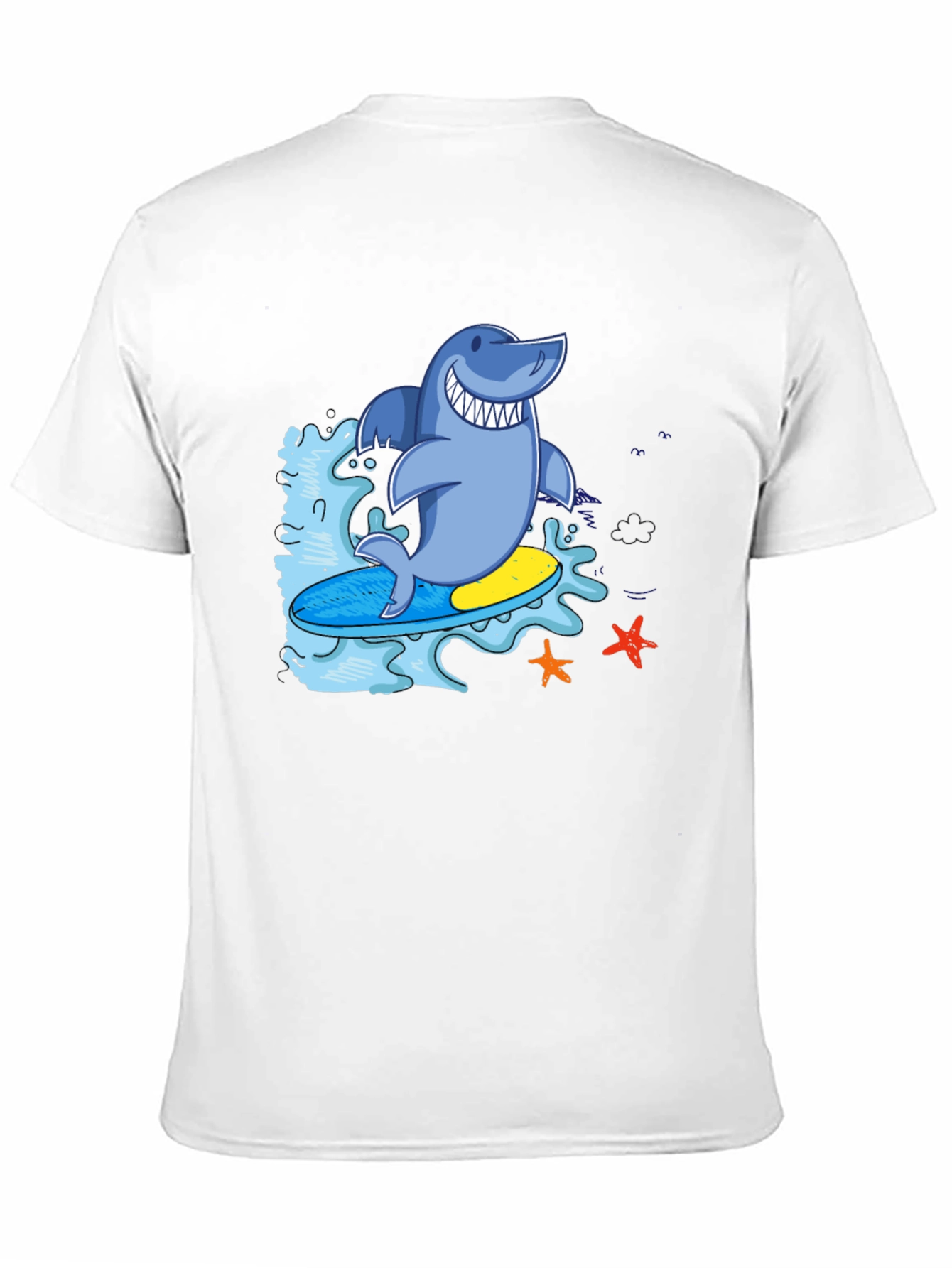 Surfing Shark T-Shirt - Black Cool Graphic Tee